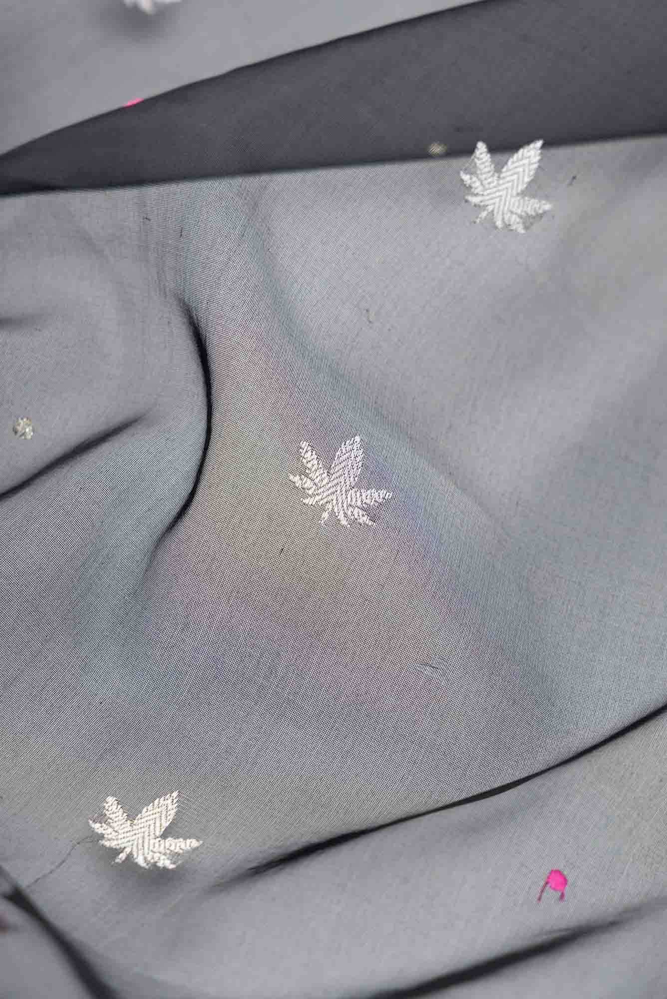 Black Banarasi Kora Silk Saree - Image 3