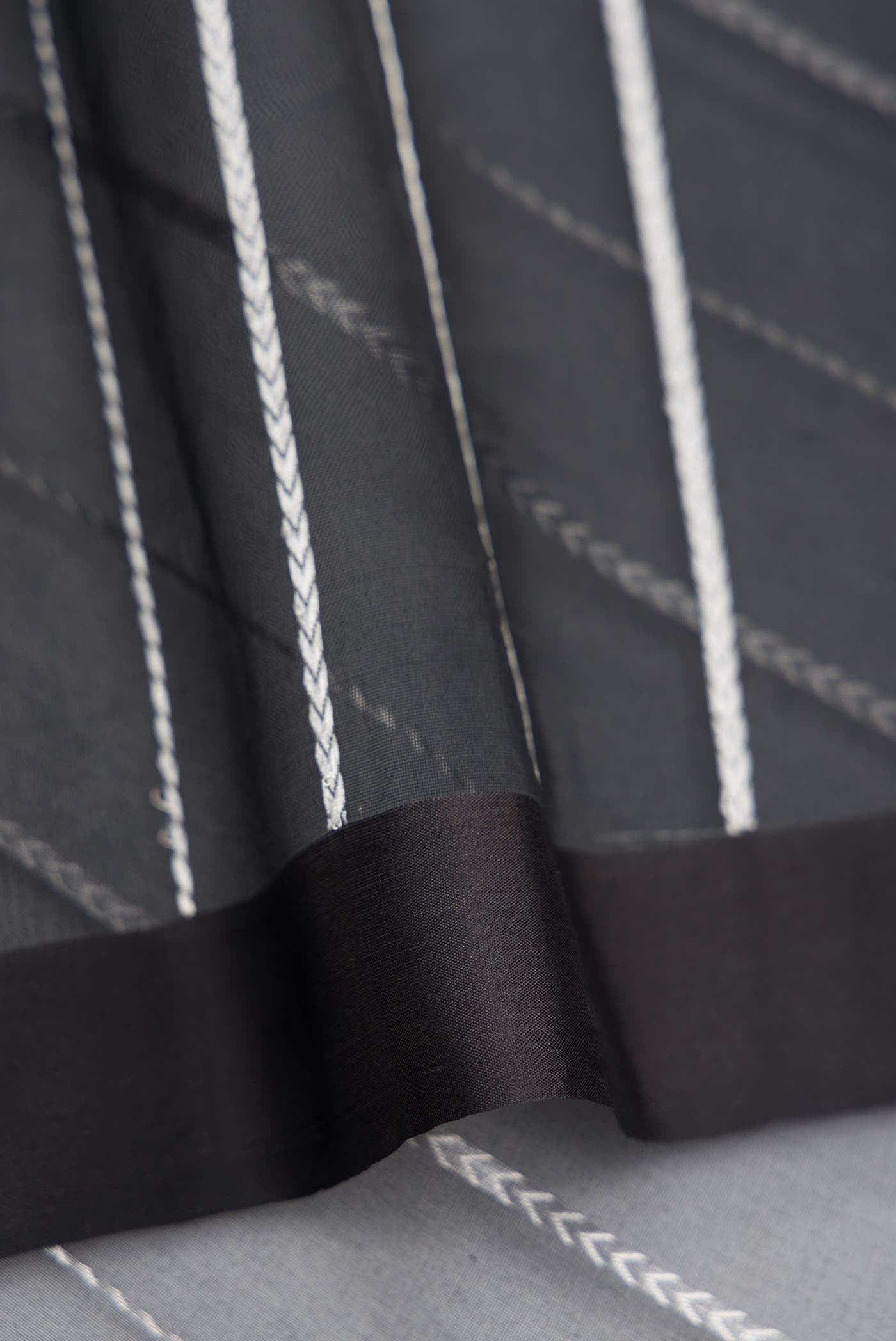 Black Banarasi Kora Silk Saree - Image 6