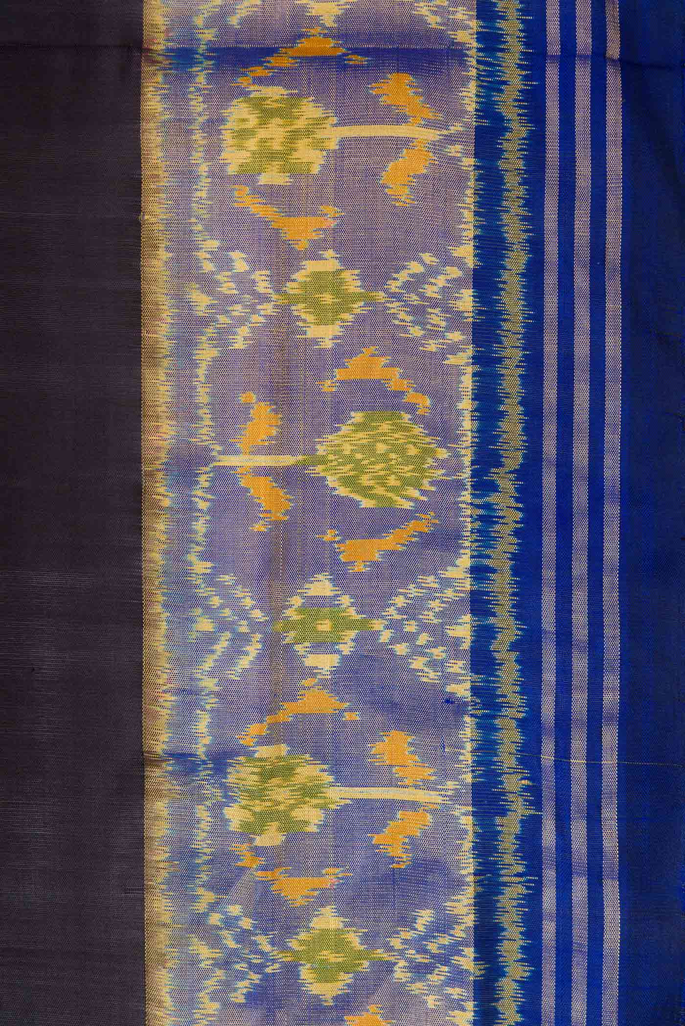 Black Dual Tone Rajkot Patola Silk Saree - Image 3