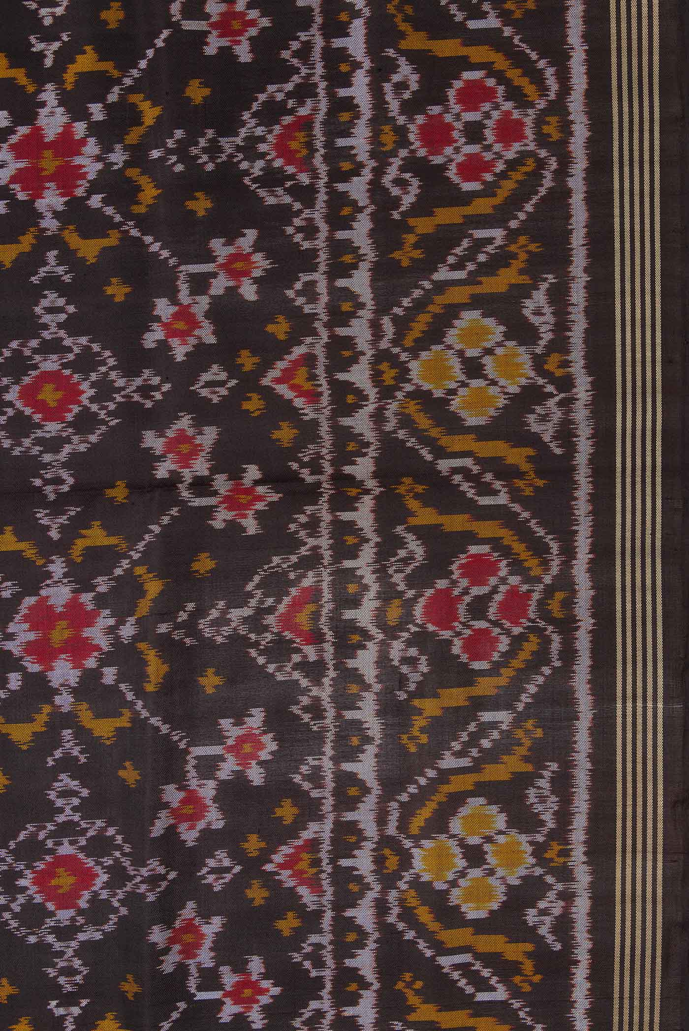 Black Rajkot Patola Silk Saree - Image 3