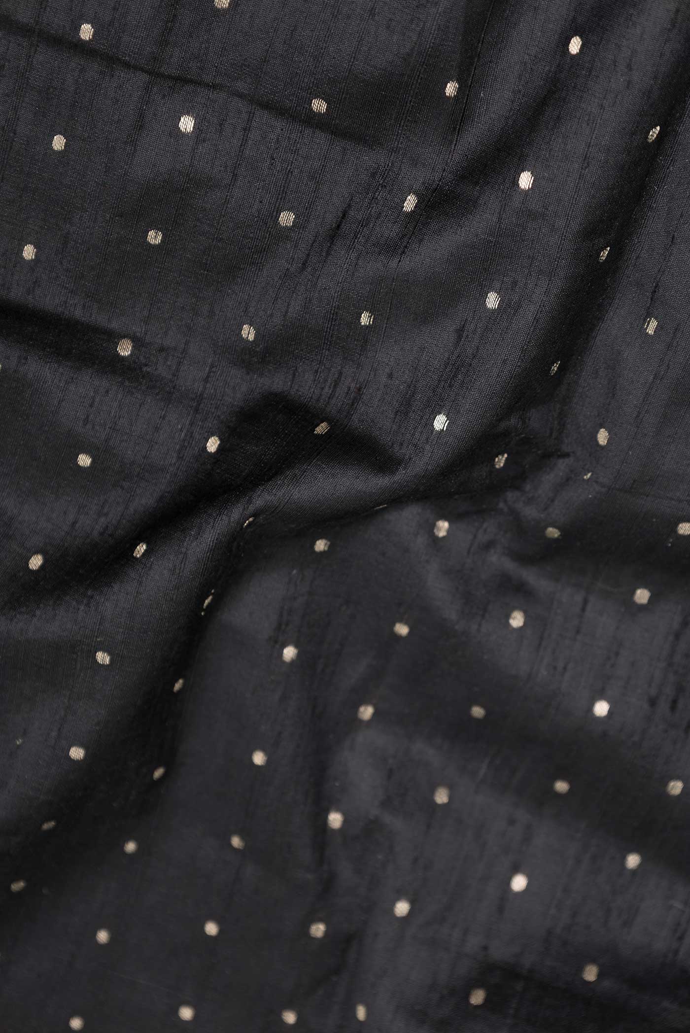 Black Dual Tone Raw Silk Saree - Image 2