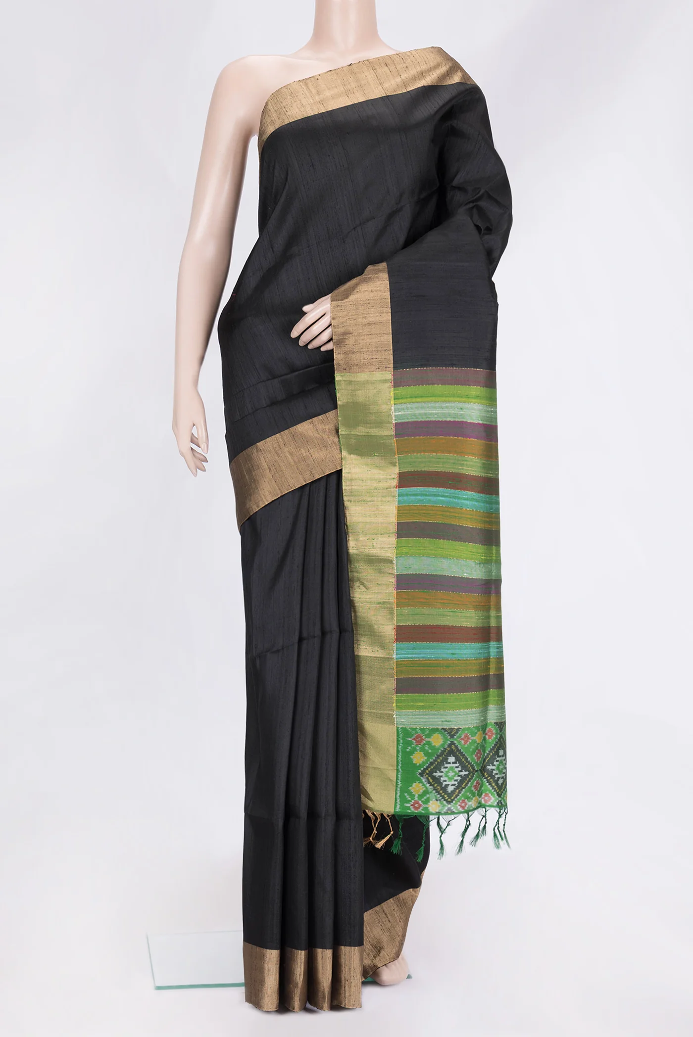 Black Raw Silk Saree