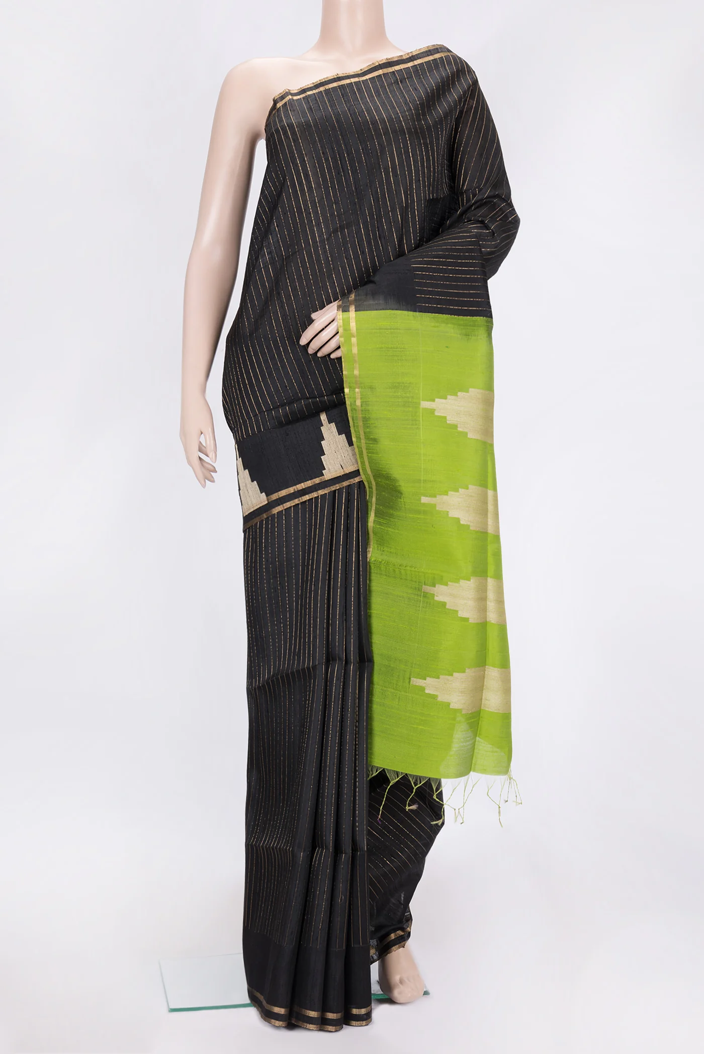 Black Raw Silk Saree