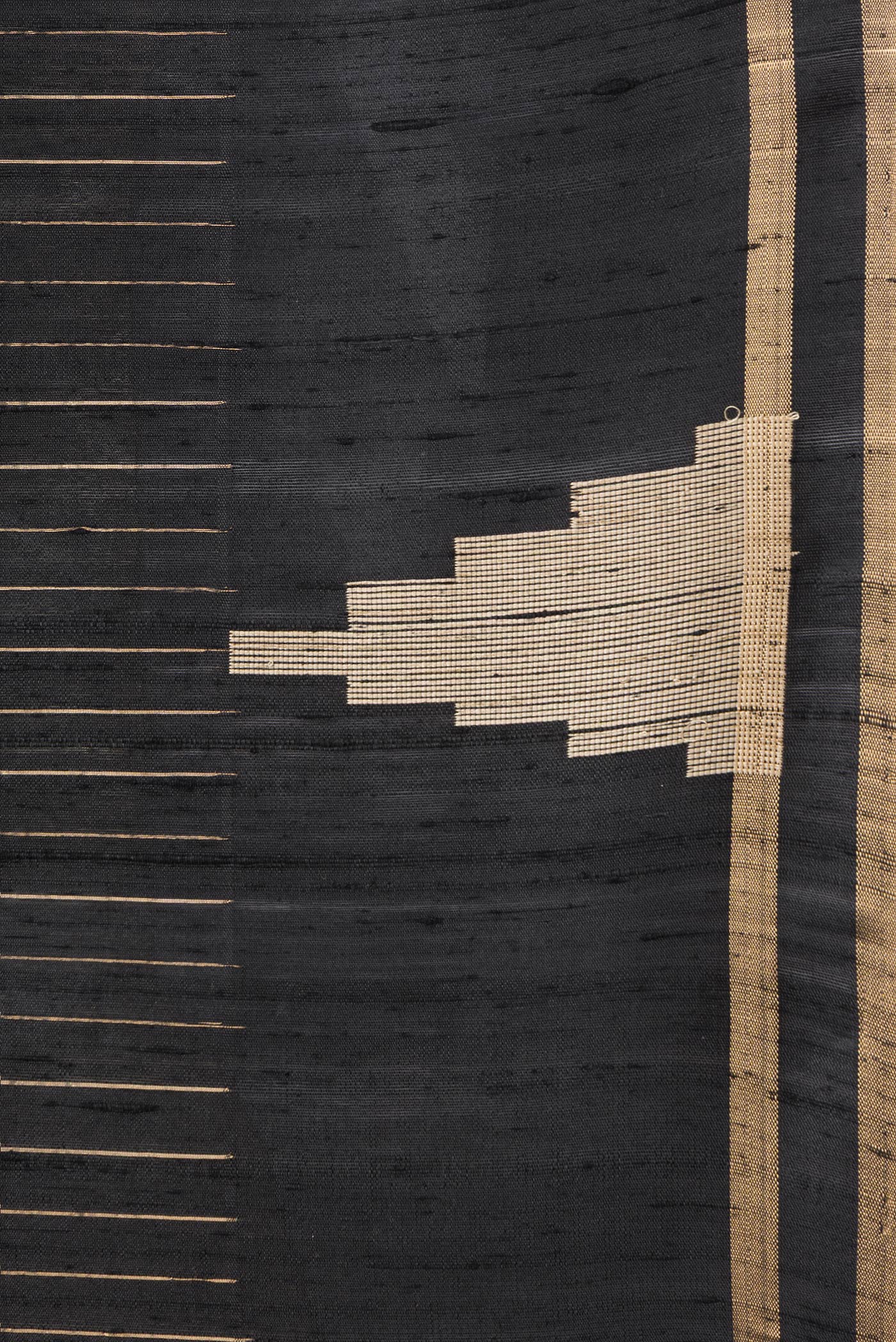 Black Raw Silk Saree - Image 3