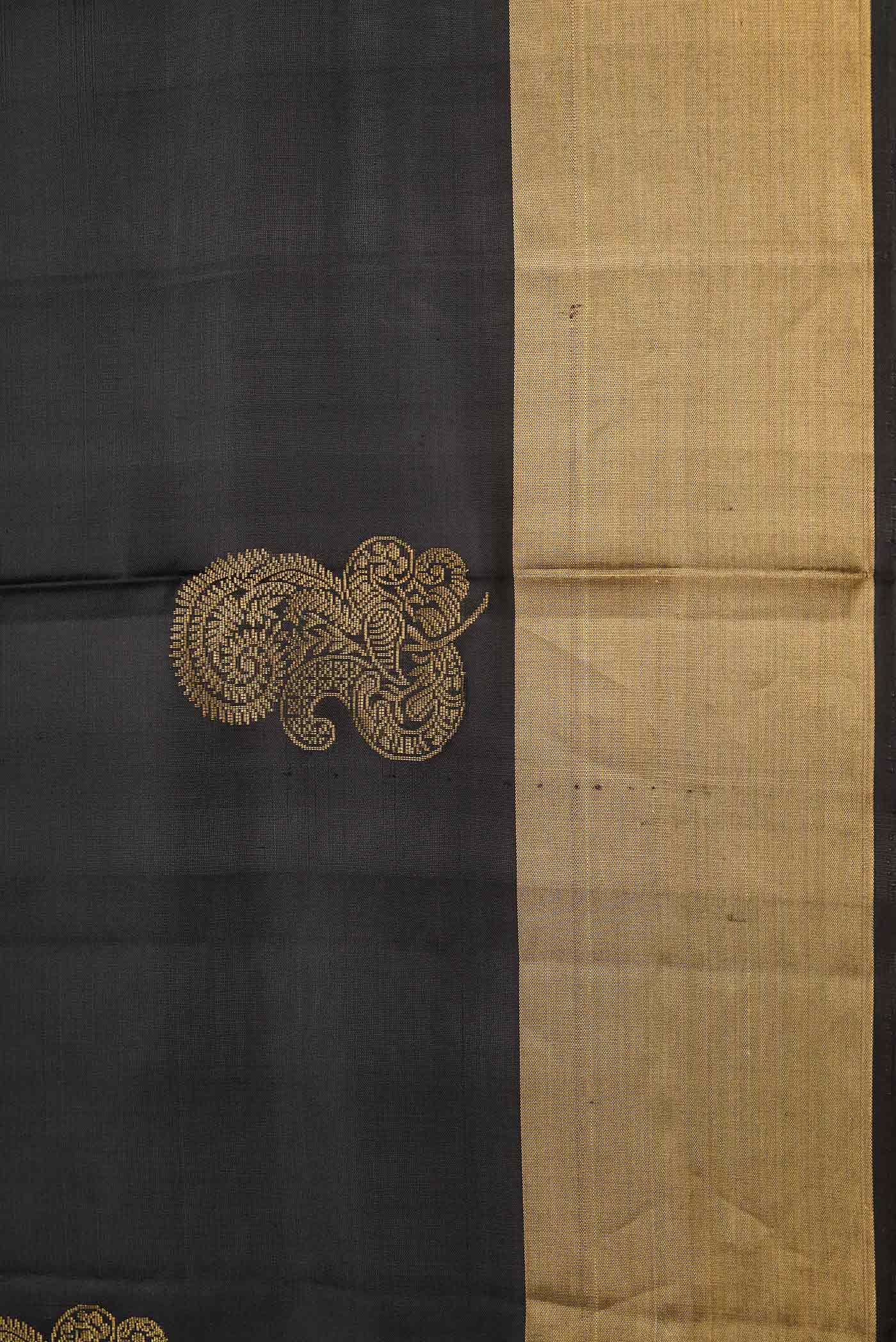 Black Dual Tone Soft Silk Saree - Image 3