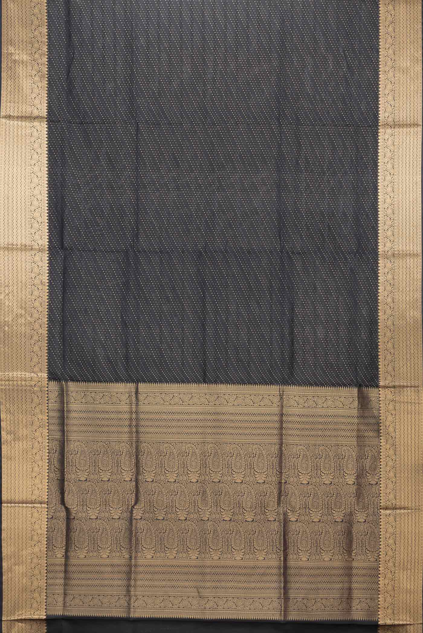 Black Dual Tone Soft Silk Saree - Image 6