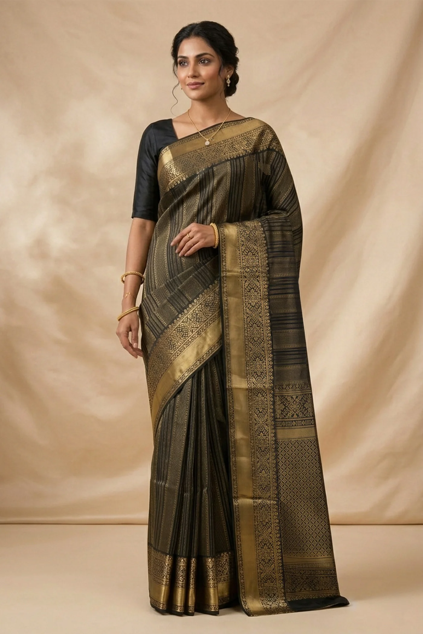 Black Soft Silk Saree