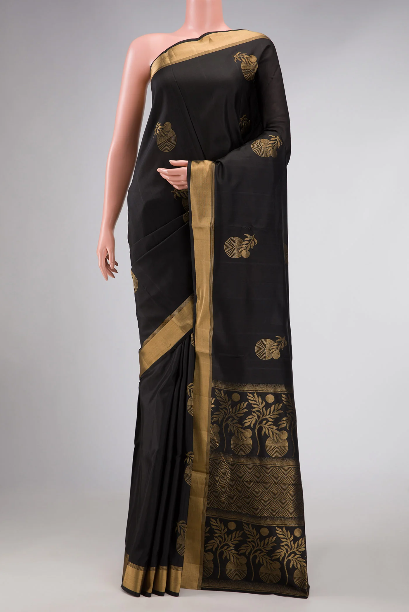 Black Dual Tone Soft Silk Saree