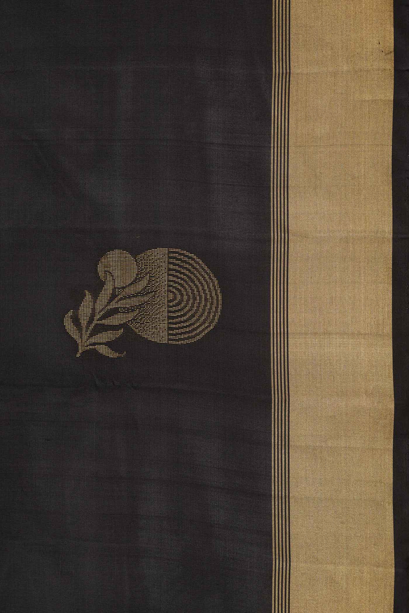 Black Dual Tone Soft Silk Saree - Image 3