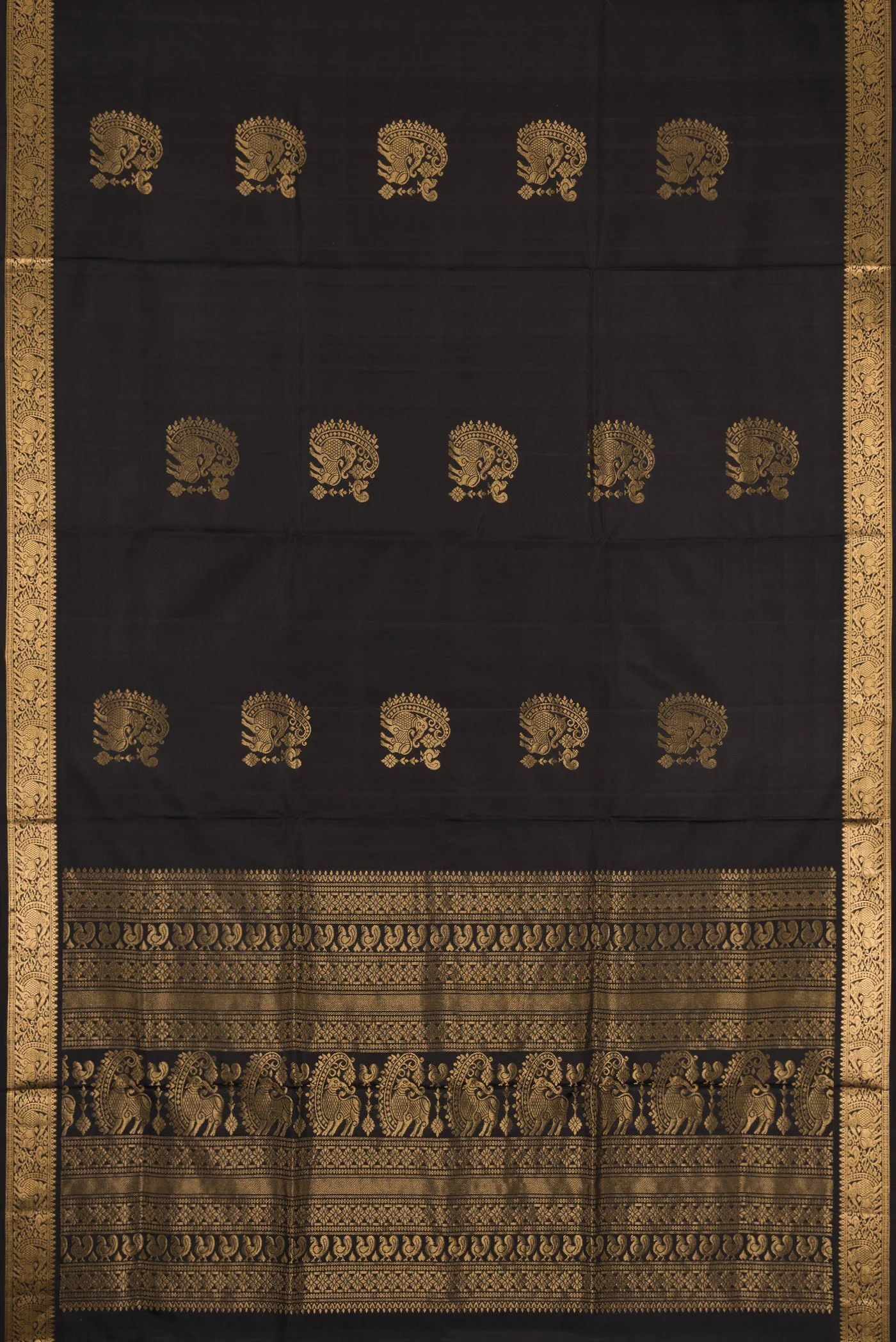 Black Soft Silk Saree - Image 6