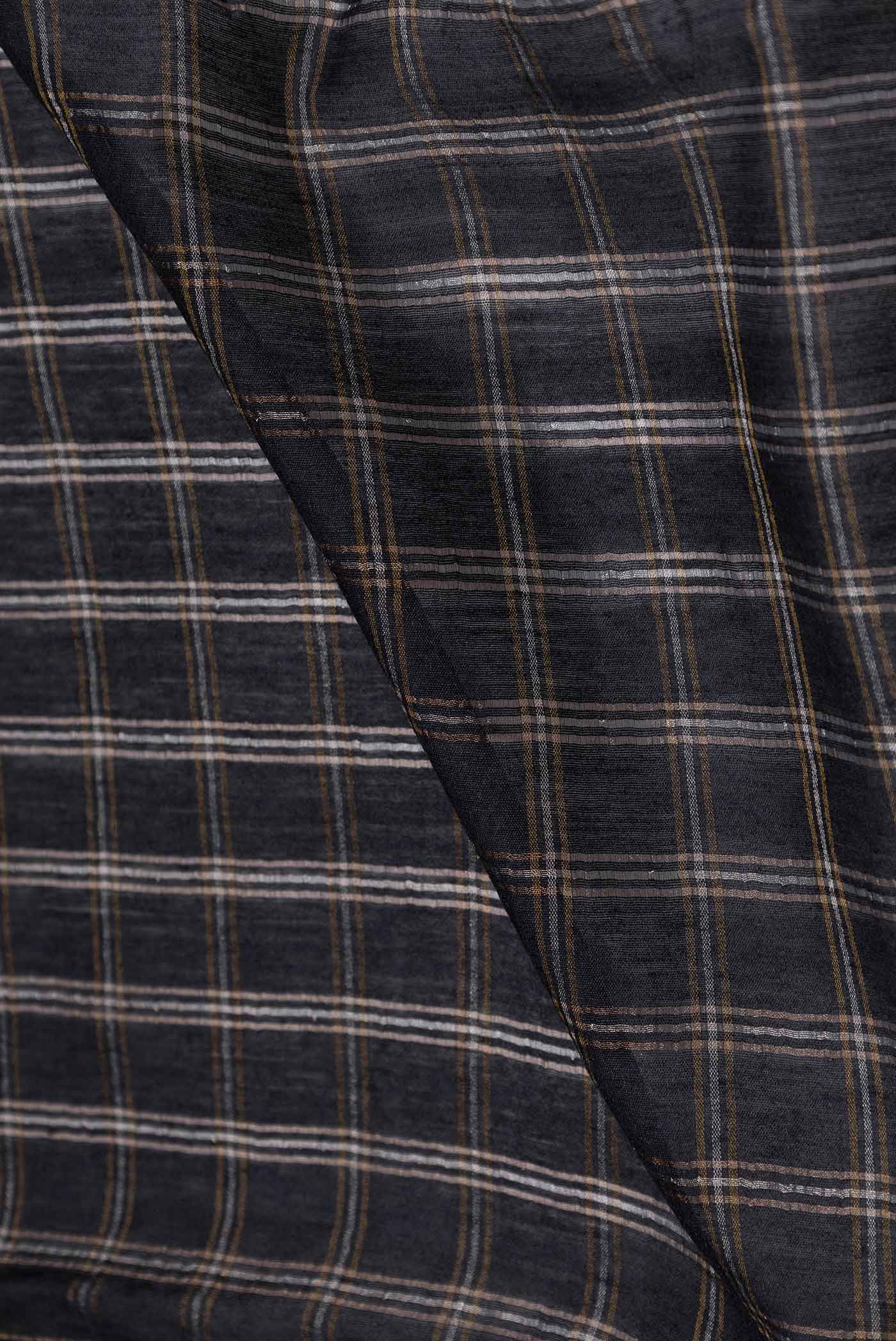 Black Tussar Silk Saree - Image 2
