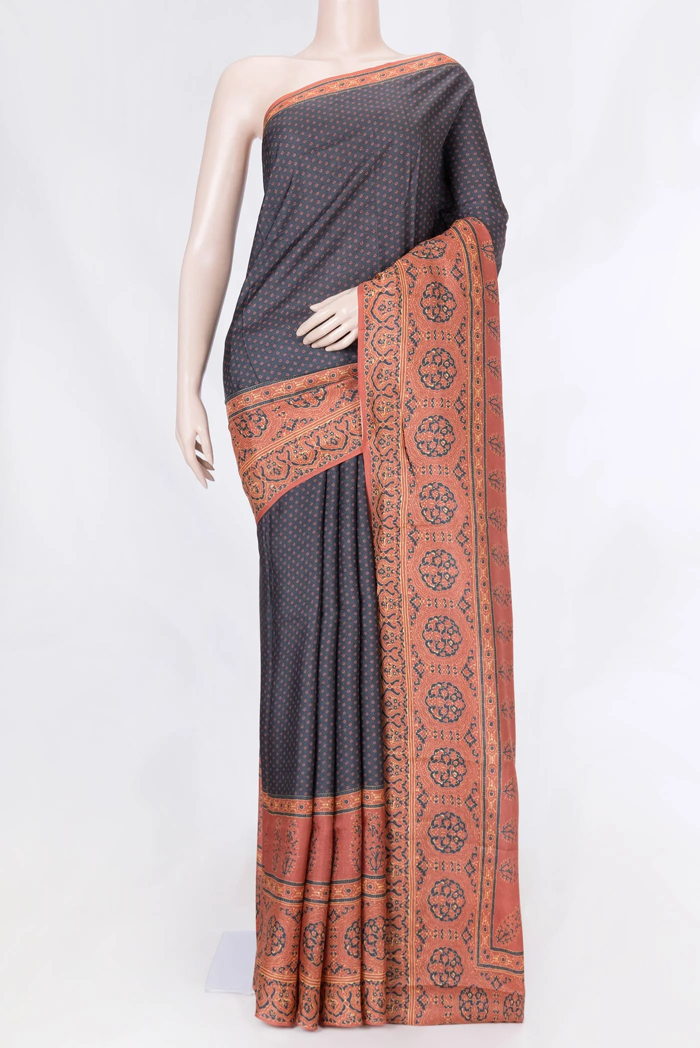 Black Dual Tone Tussar Saree