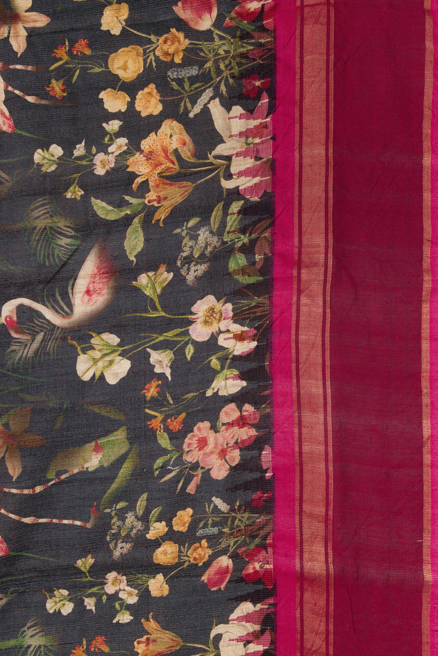 Black Tussar Silk Saree - Image 3