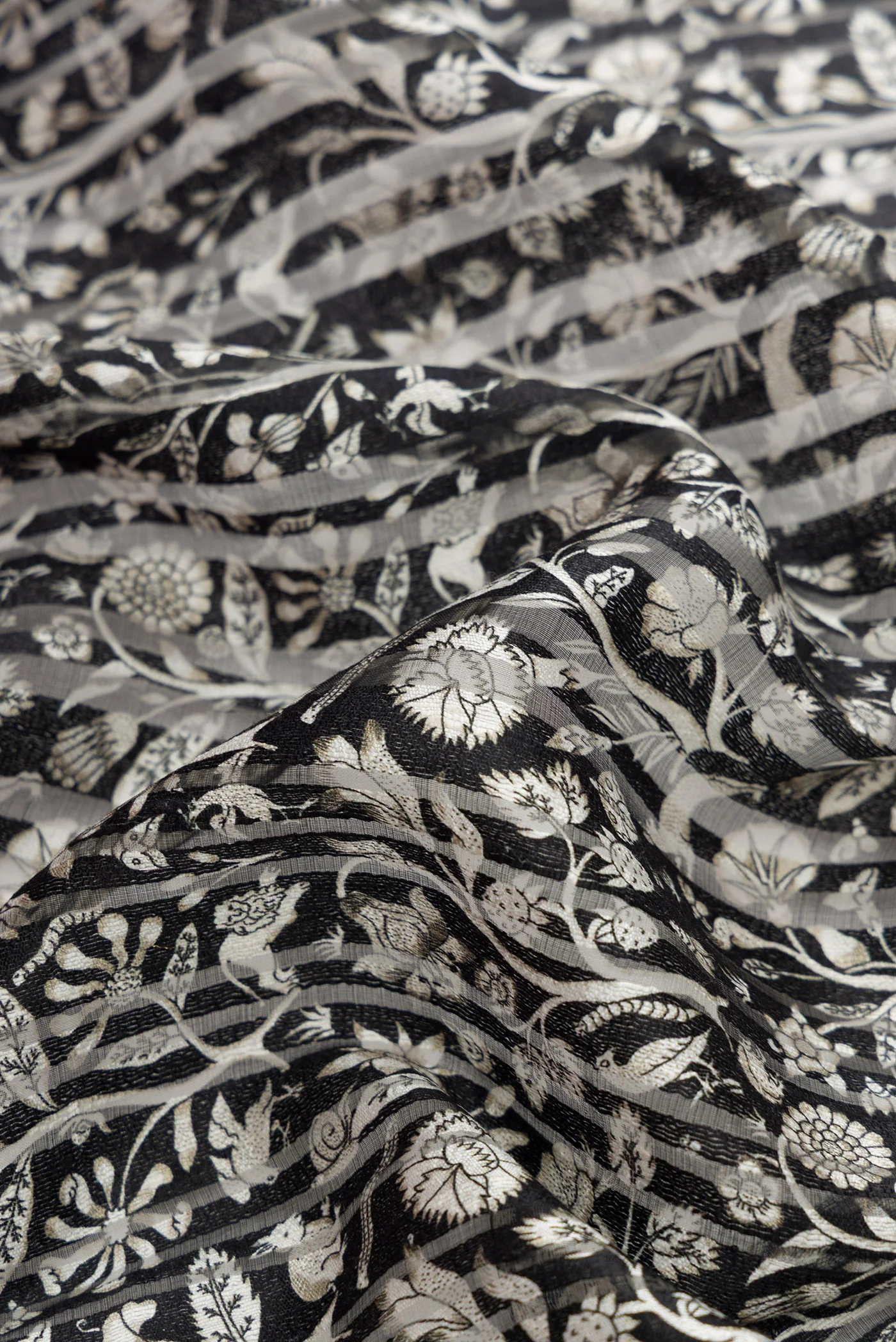 Black Tussar Silk Saree - Image 2
