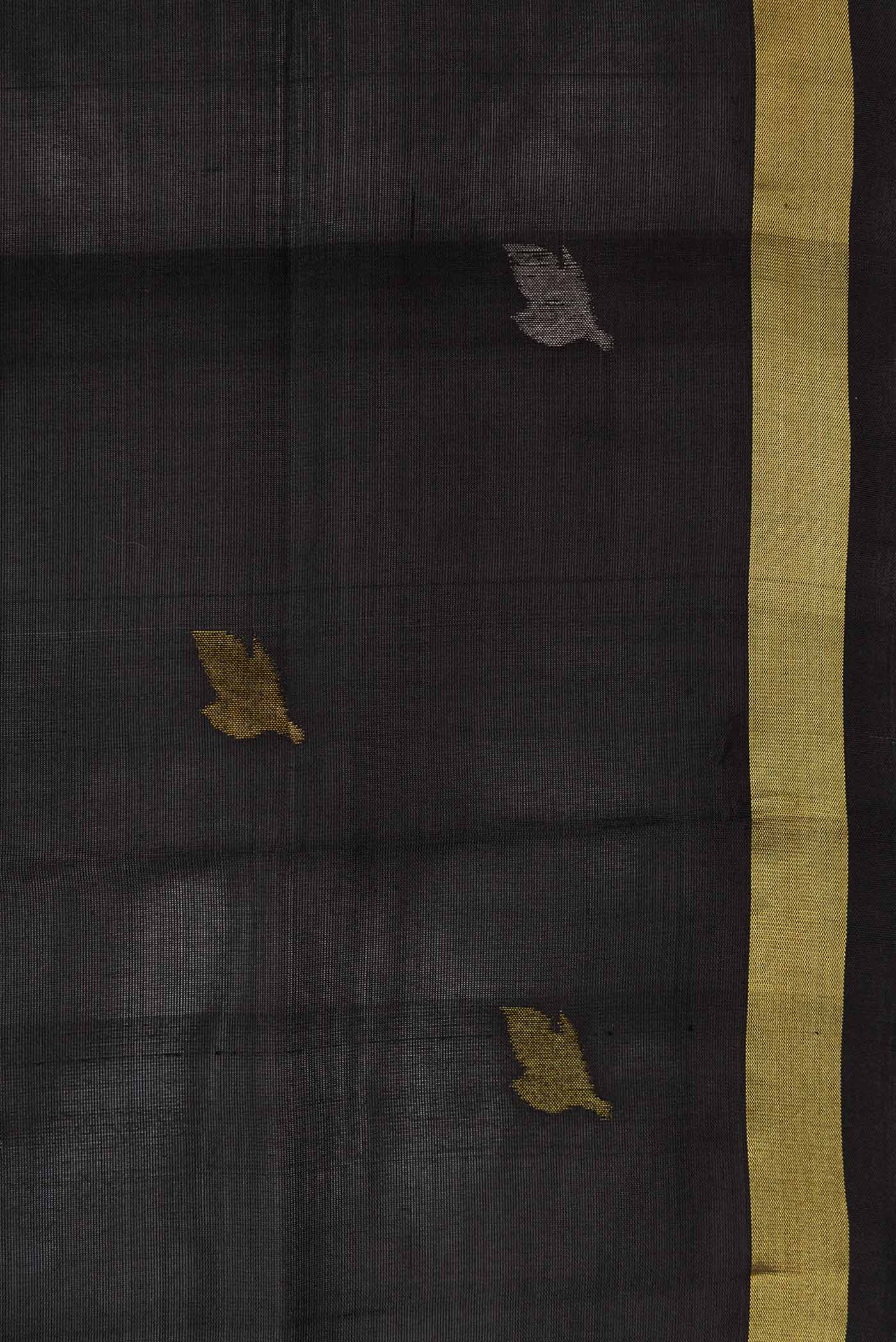 Black Dual Tone Uppada Silk Saree - Image 3