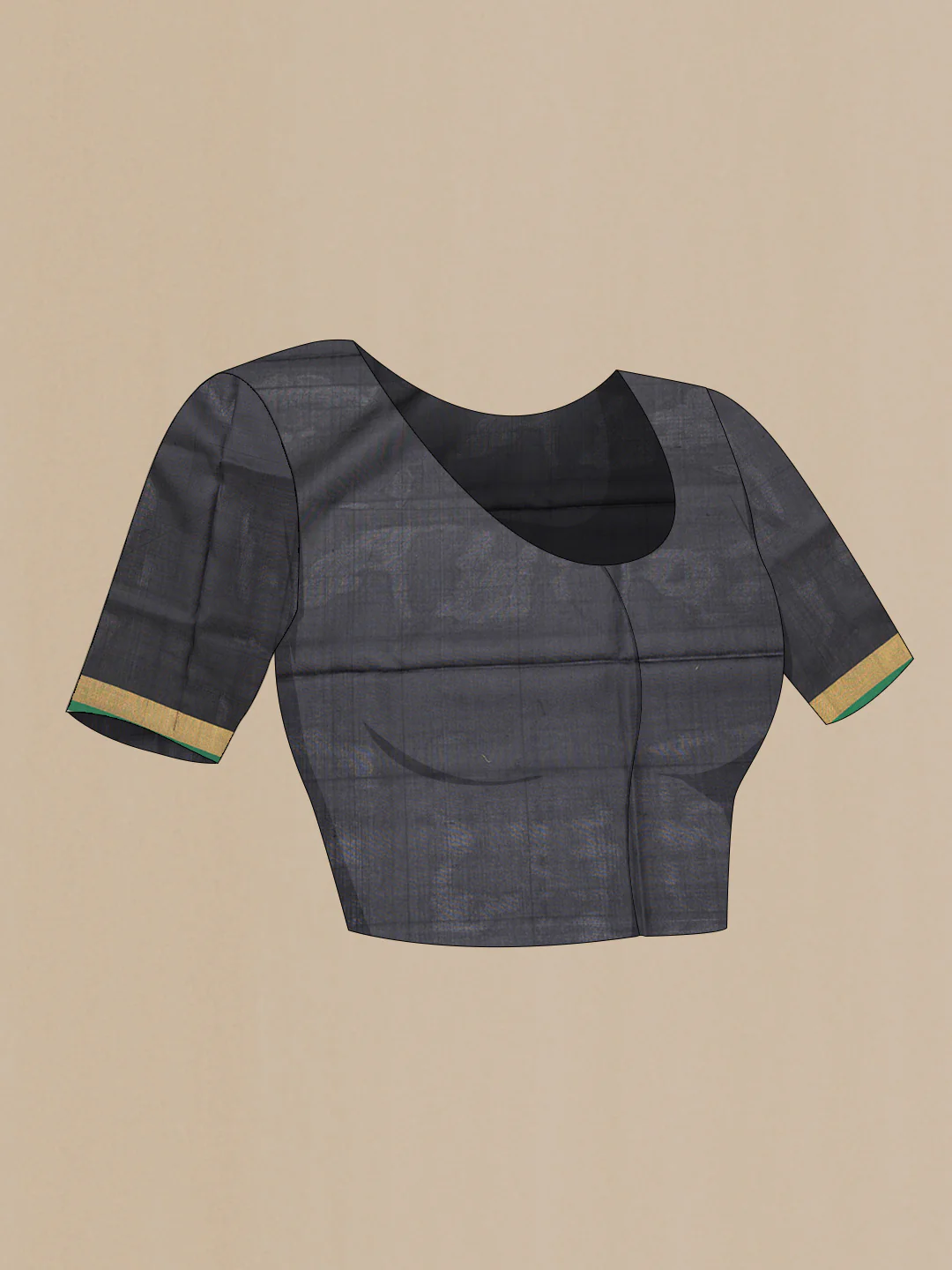 Black Dual Tone Uppada Silk Saree - Image 5