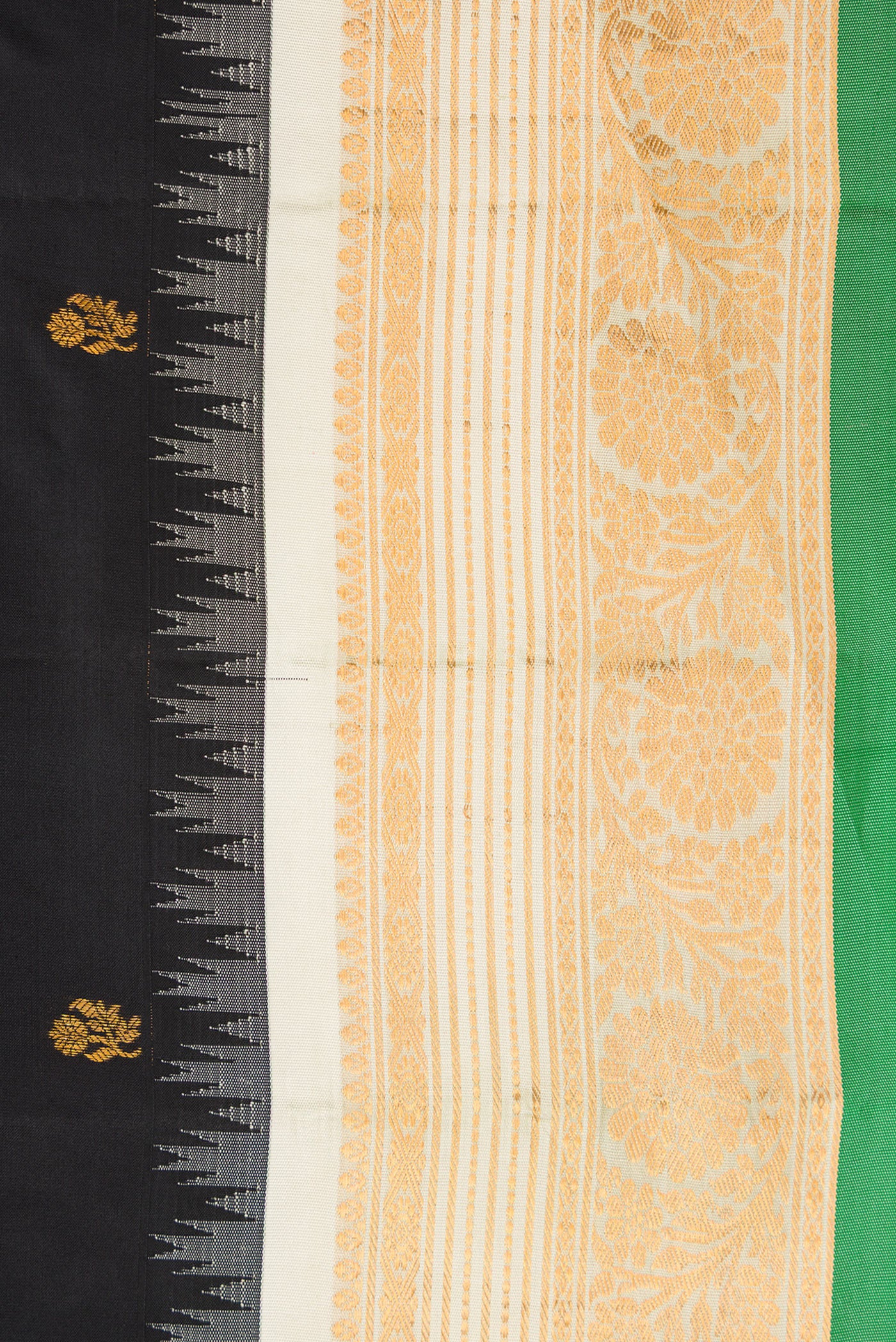 Black Gadwal Silk Saree - Image 3