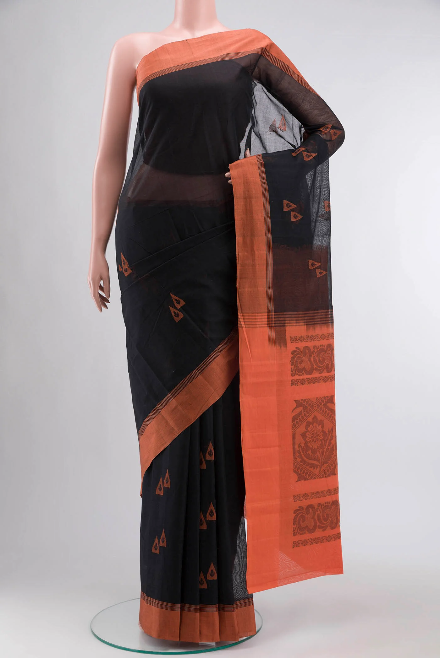 Black Kanchi Cotton Saree