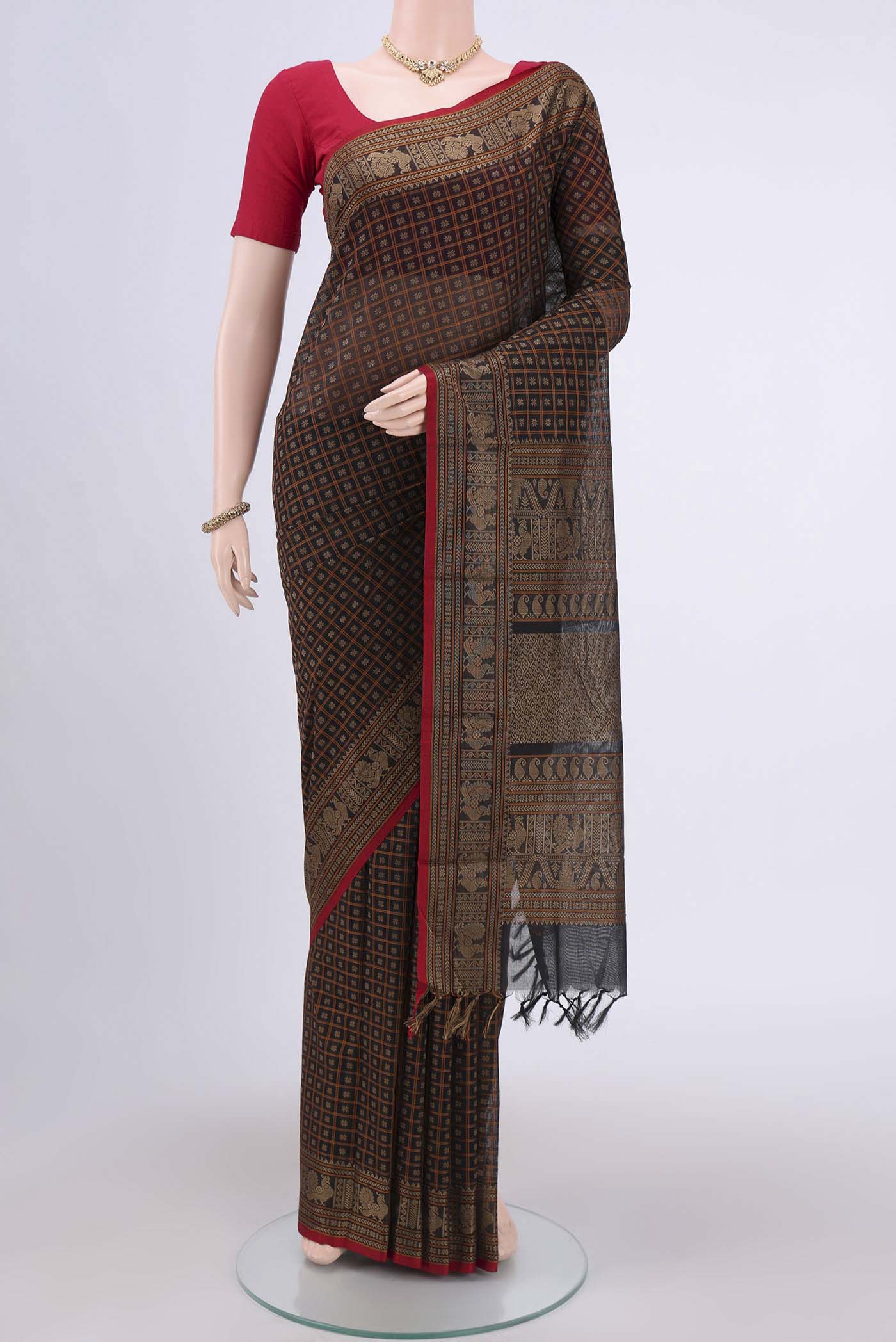 Black Kanchi Cotton Saree