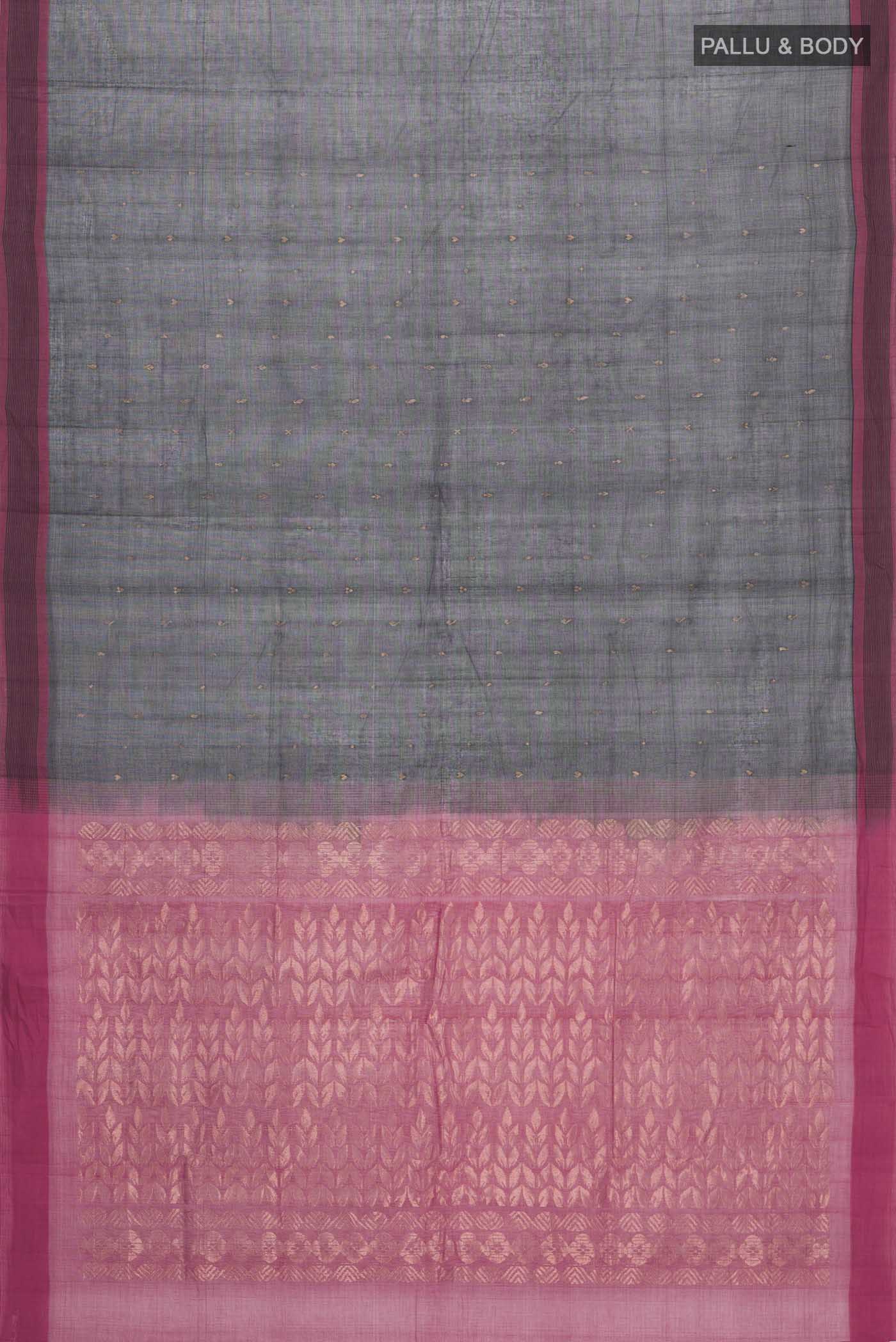Black Kanchi Cotton Saree - Image 3