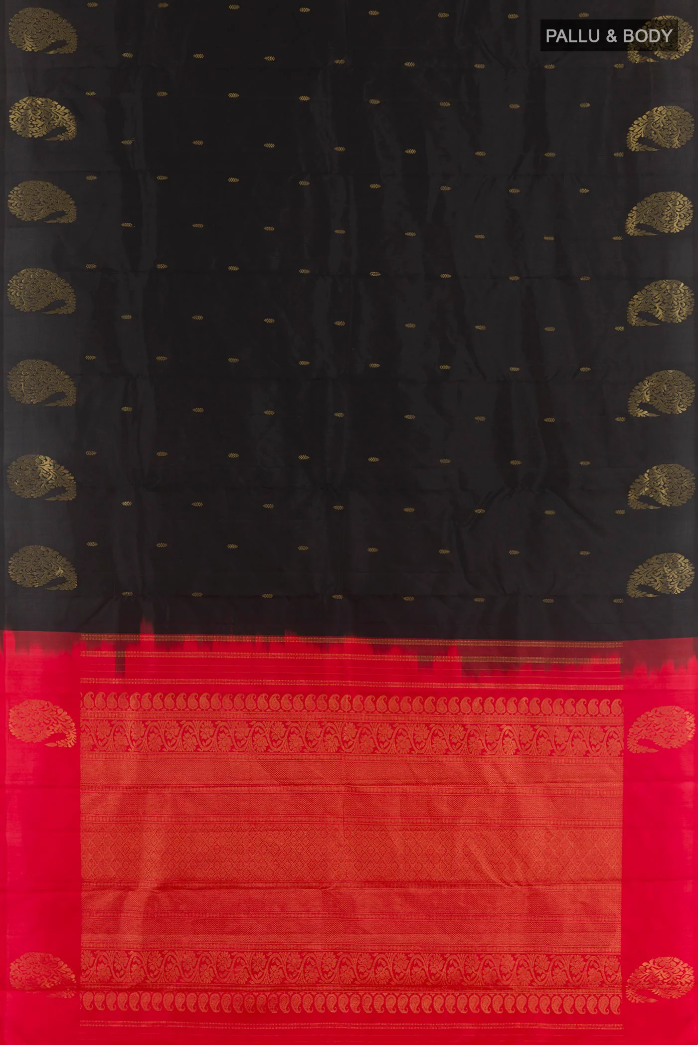 Black Kanchipuram Silk Saree - Image 3