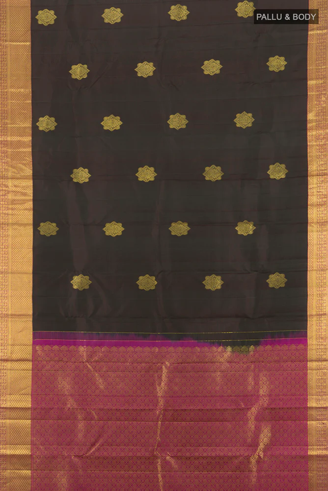 Black Kanchipuram Silk Saree - Image 5
