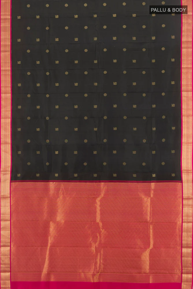 Black Kanchipuram Silk Saree - Image 5