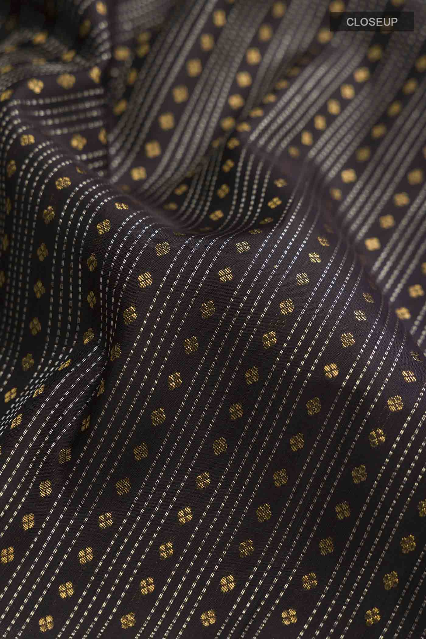 Black Kanchipuram Silk Saree - Image 2
