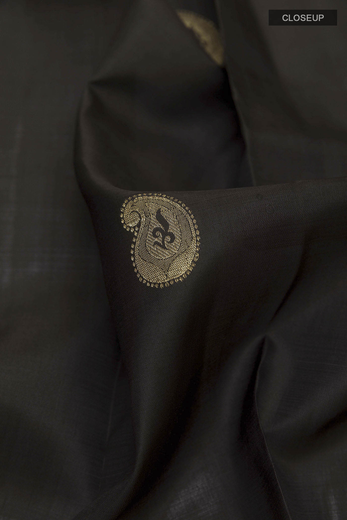 Black Kanchipuram Silk Saree - Image 2