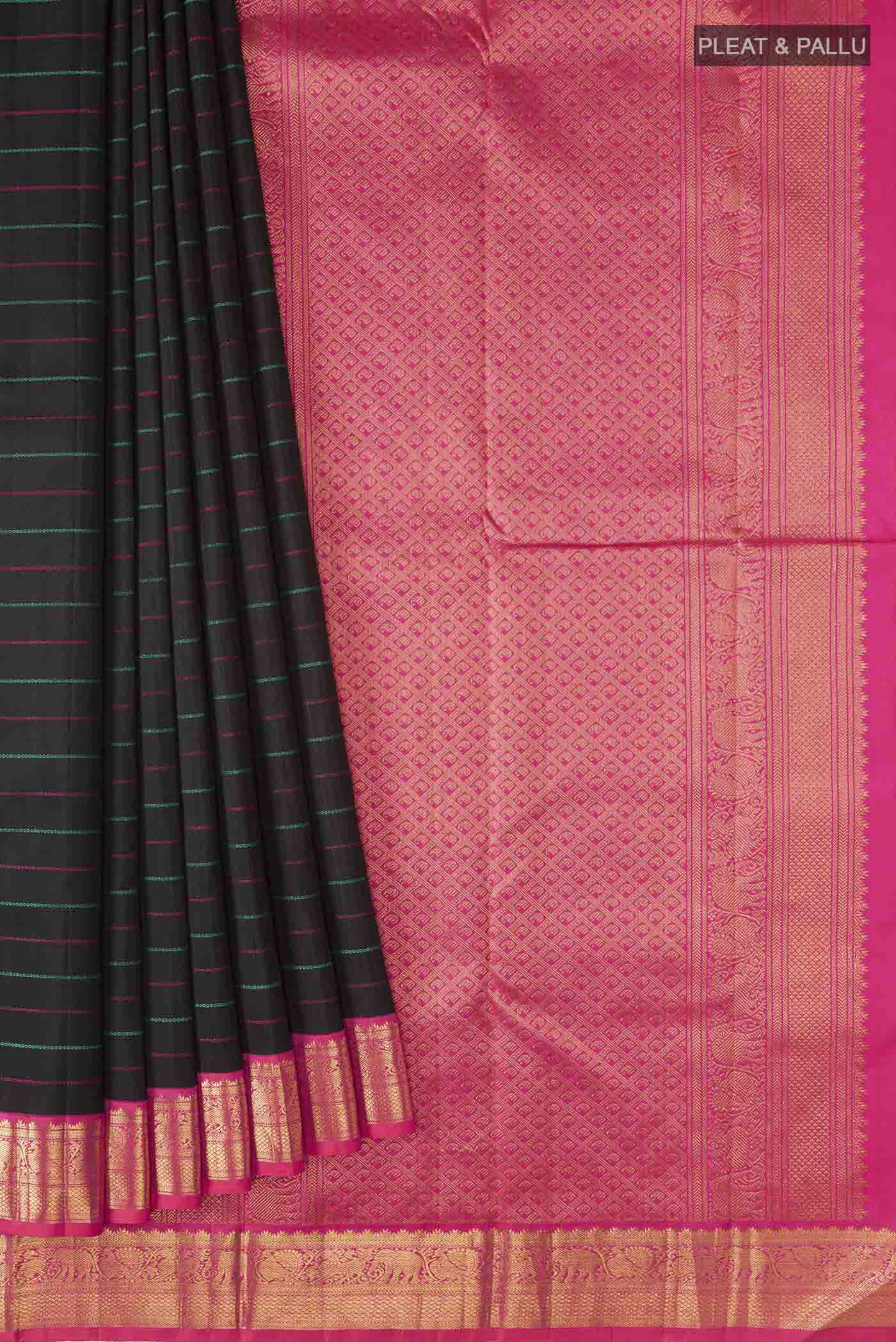 Black Kanjivaram Silk Saree - Image 4