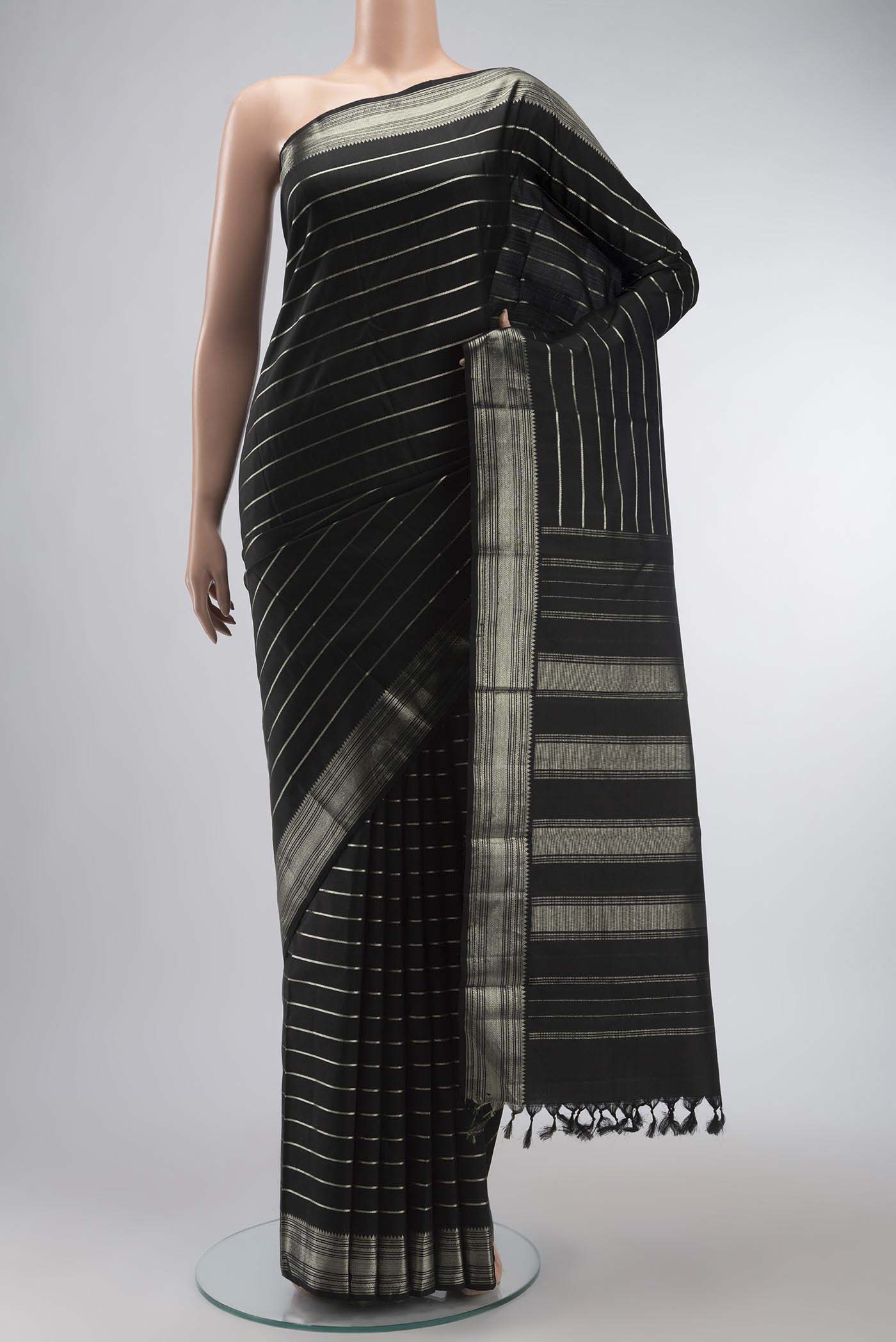 Black Kanchipuram Silk Saree
