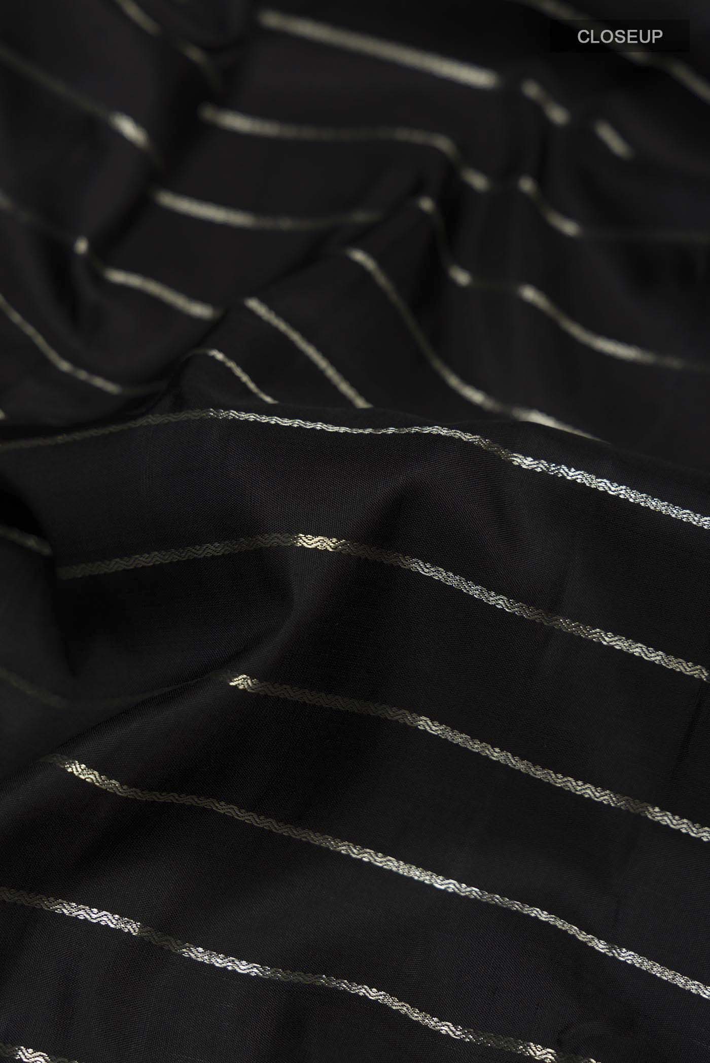 Black Kanchipuram Silk Saree - Image 2