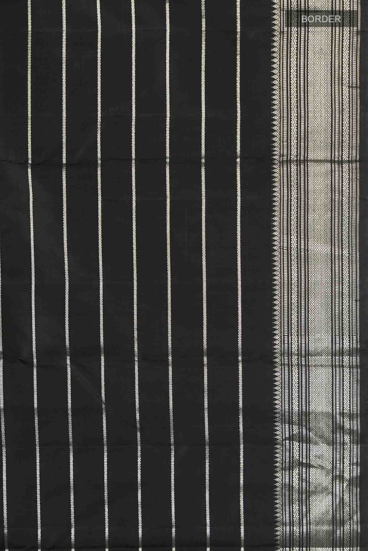 Black Kanchipuram Silk Saree - Image 3