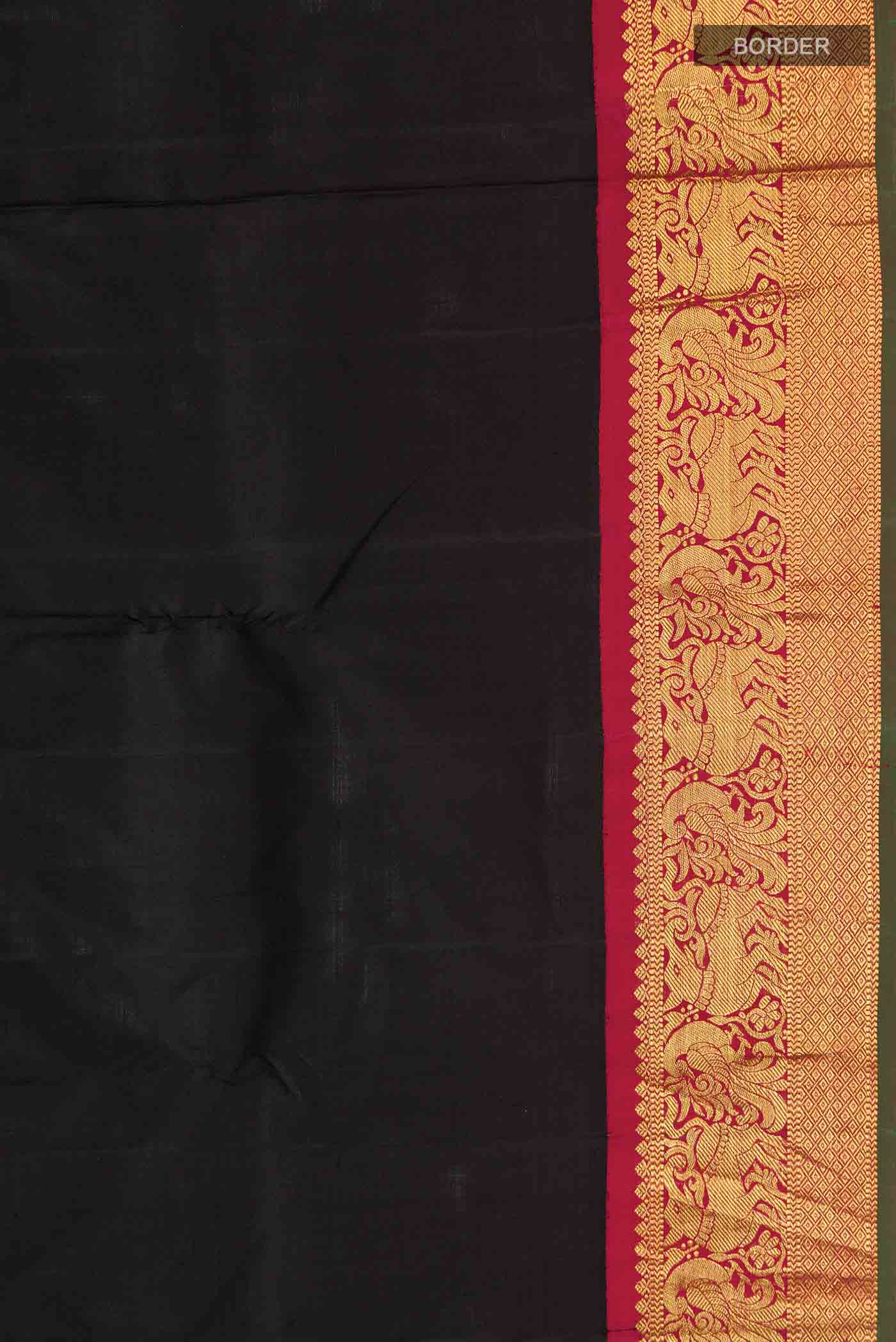Black Kanjivaram Silk Saree - Image 3