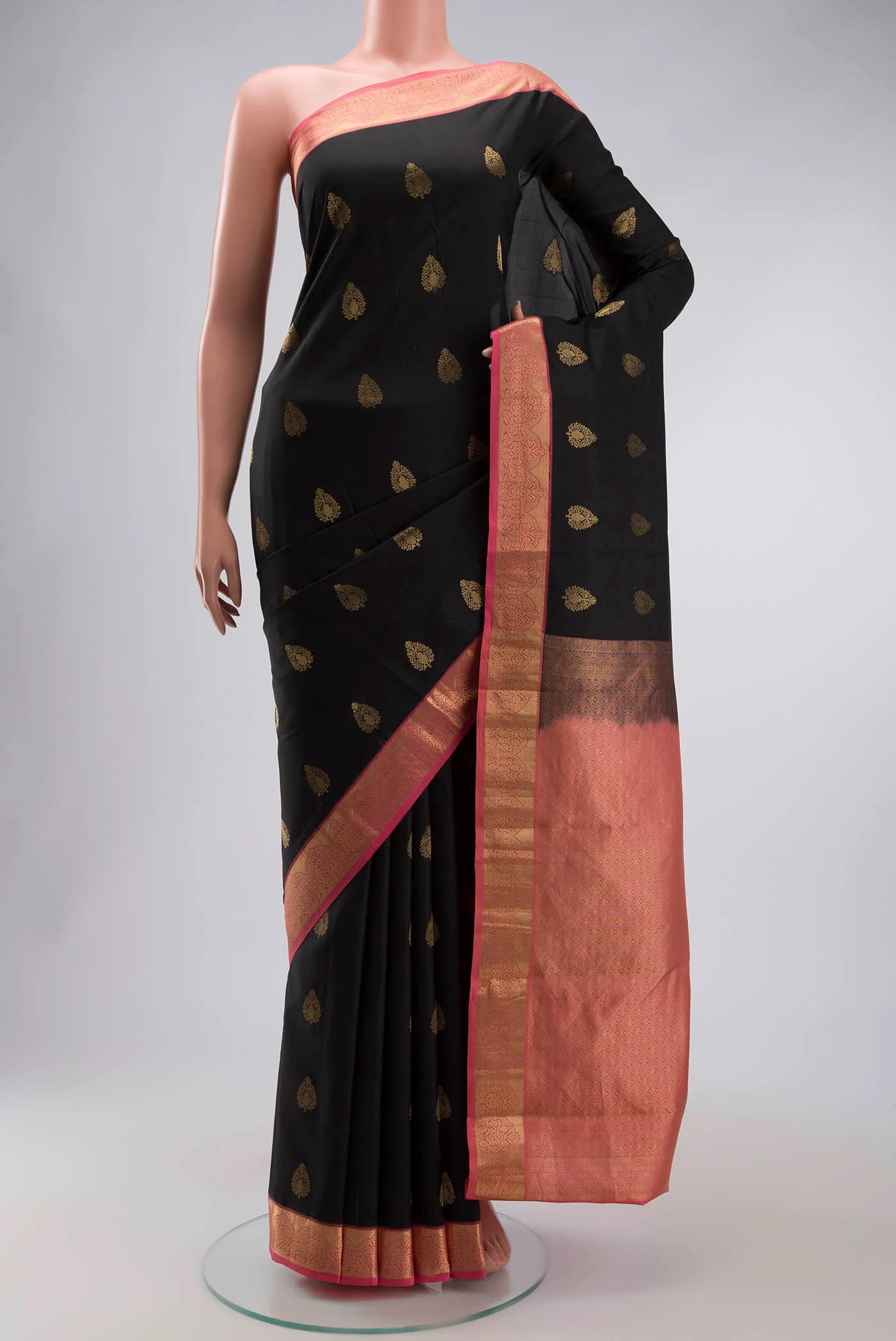 Black Kanchipuram Silk Saree