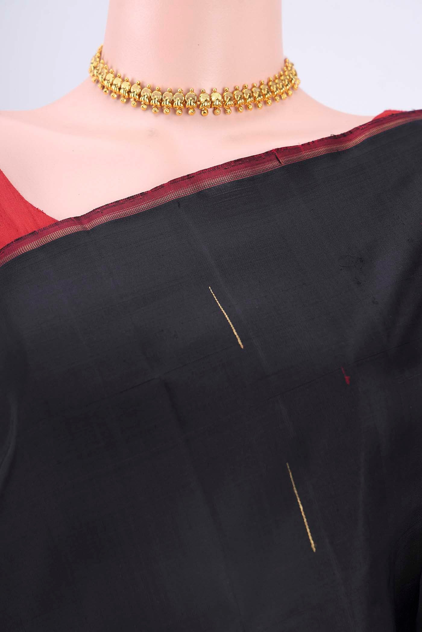 Black Kanjivaram Silk Saree - Image 2