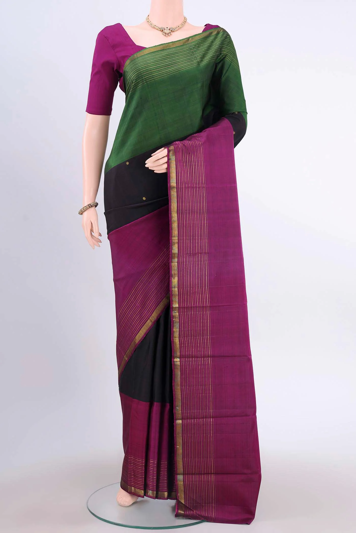 Black Kanchipuram Silk Saree