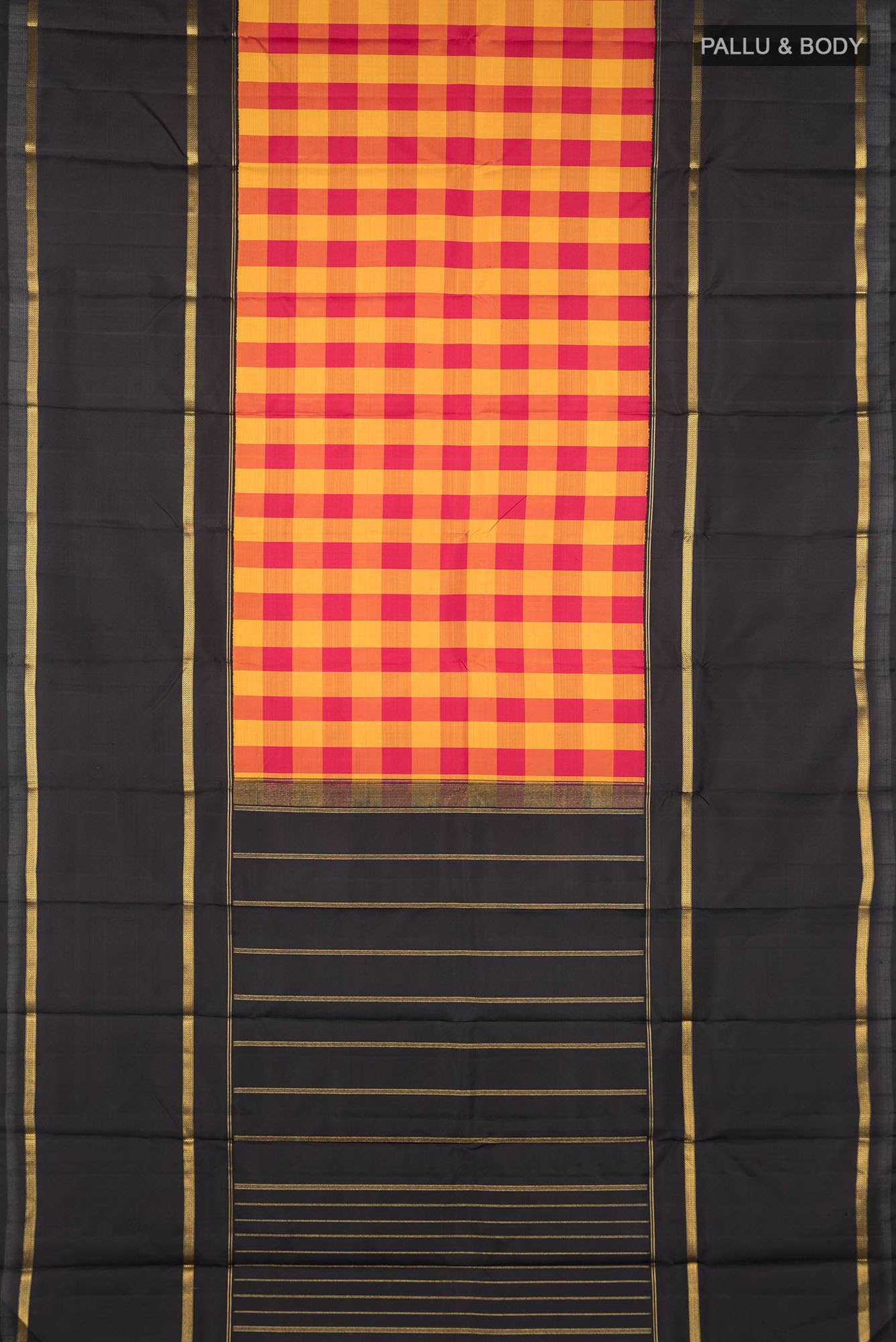Pure Silk Pure Zari Multi Color Kanchipuram Saree - Image 10