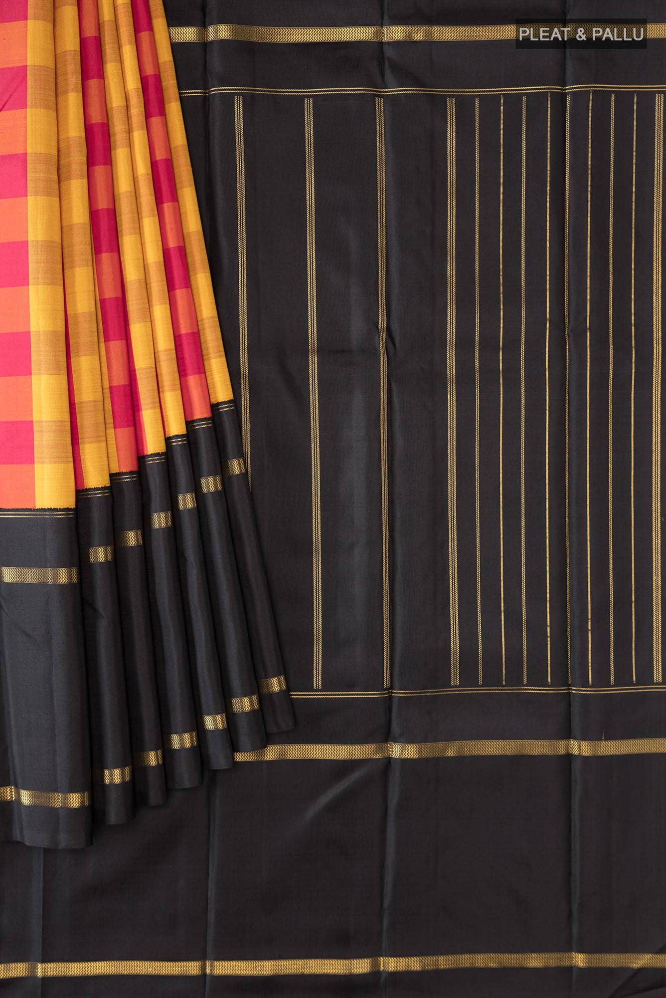 Pure Silk Pure Zari Multi Color Kanchipuram Saree - Image 8