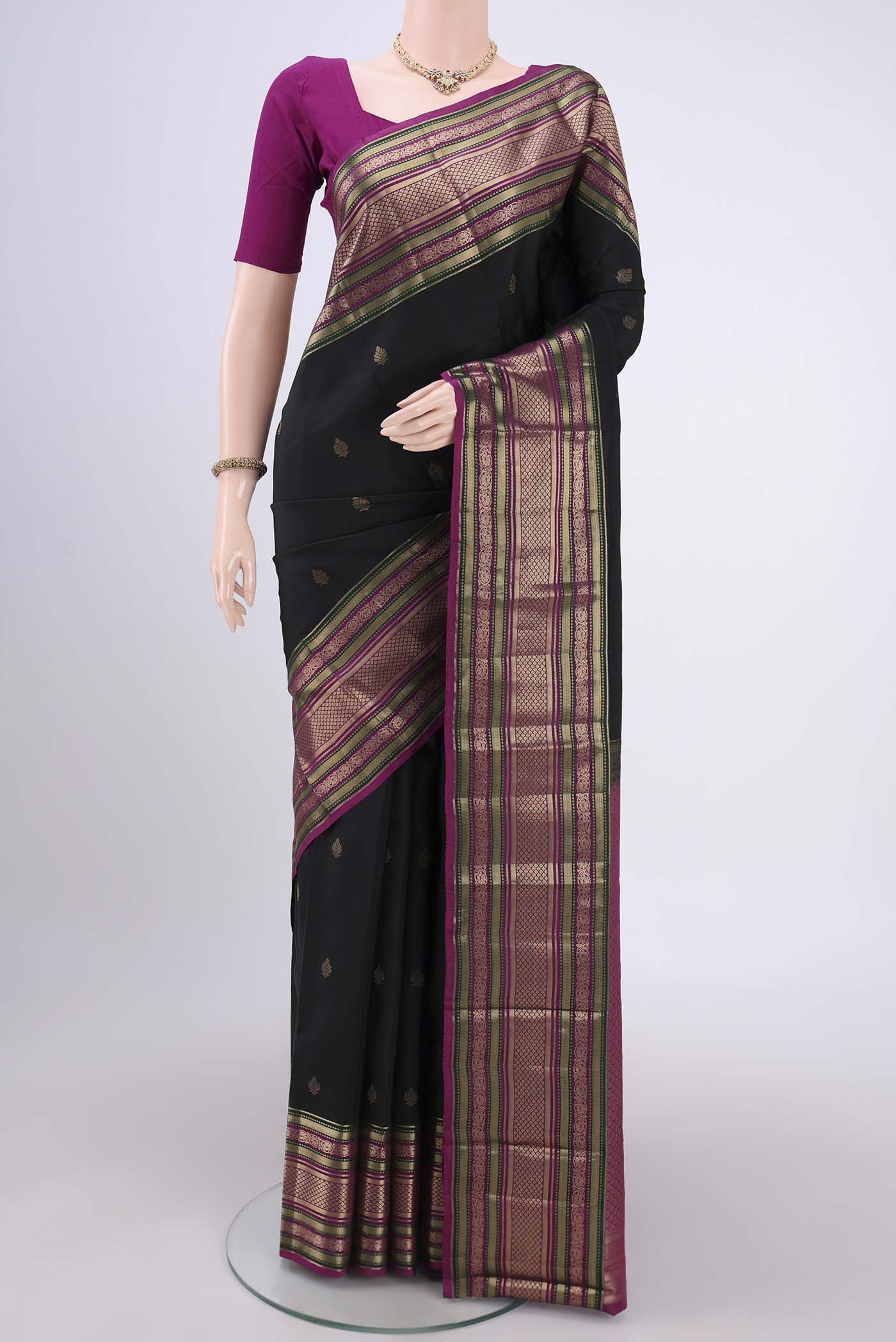 Black Kanchipuram Silk Saree