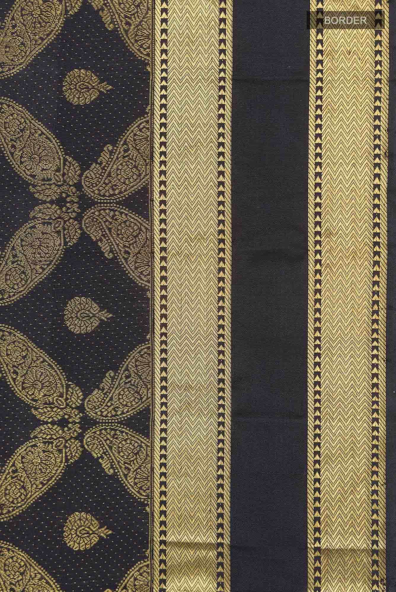 Shobita-Black Kanchipuram Silk Saree - Image 5