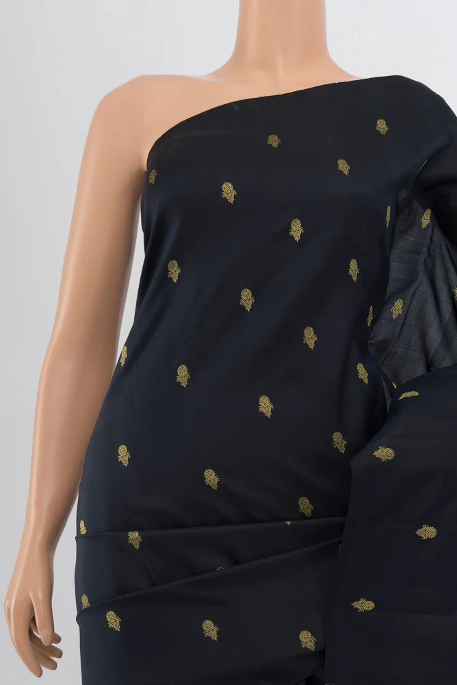 Black Kanchipuram Silk Saree - Image 2