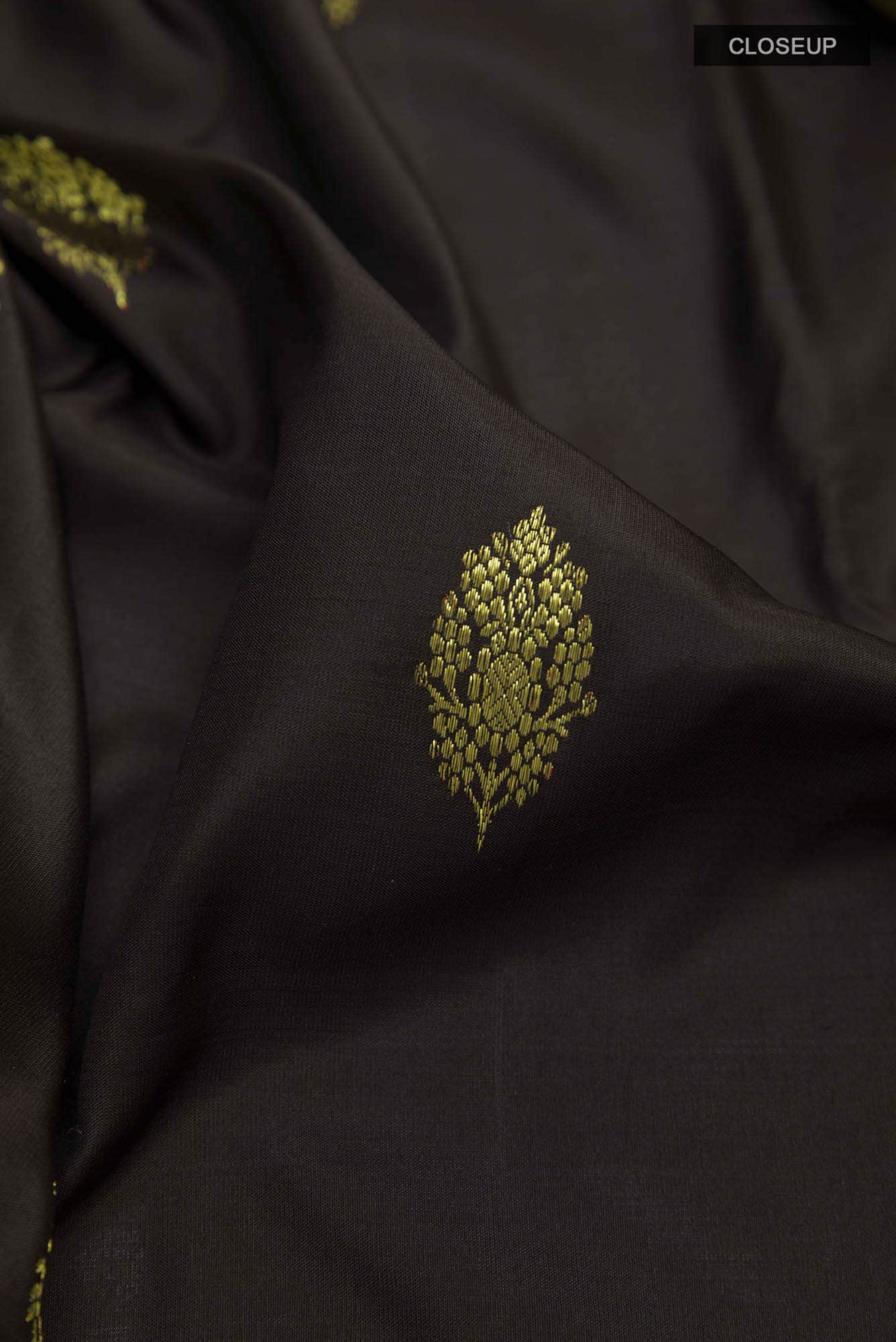 Black Kanchipuram Silk Saree - Image 3