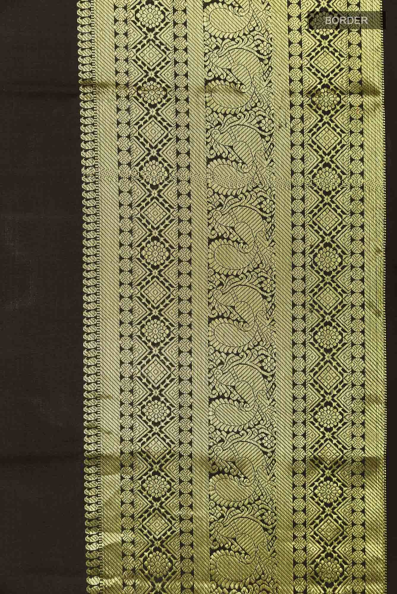 Black Kanchipuram Silk Saree - Image 5
