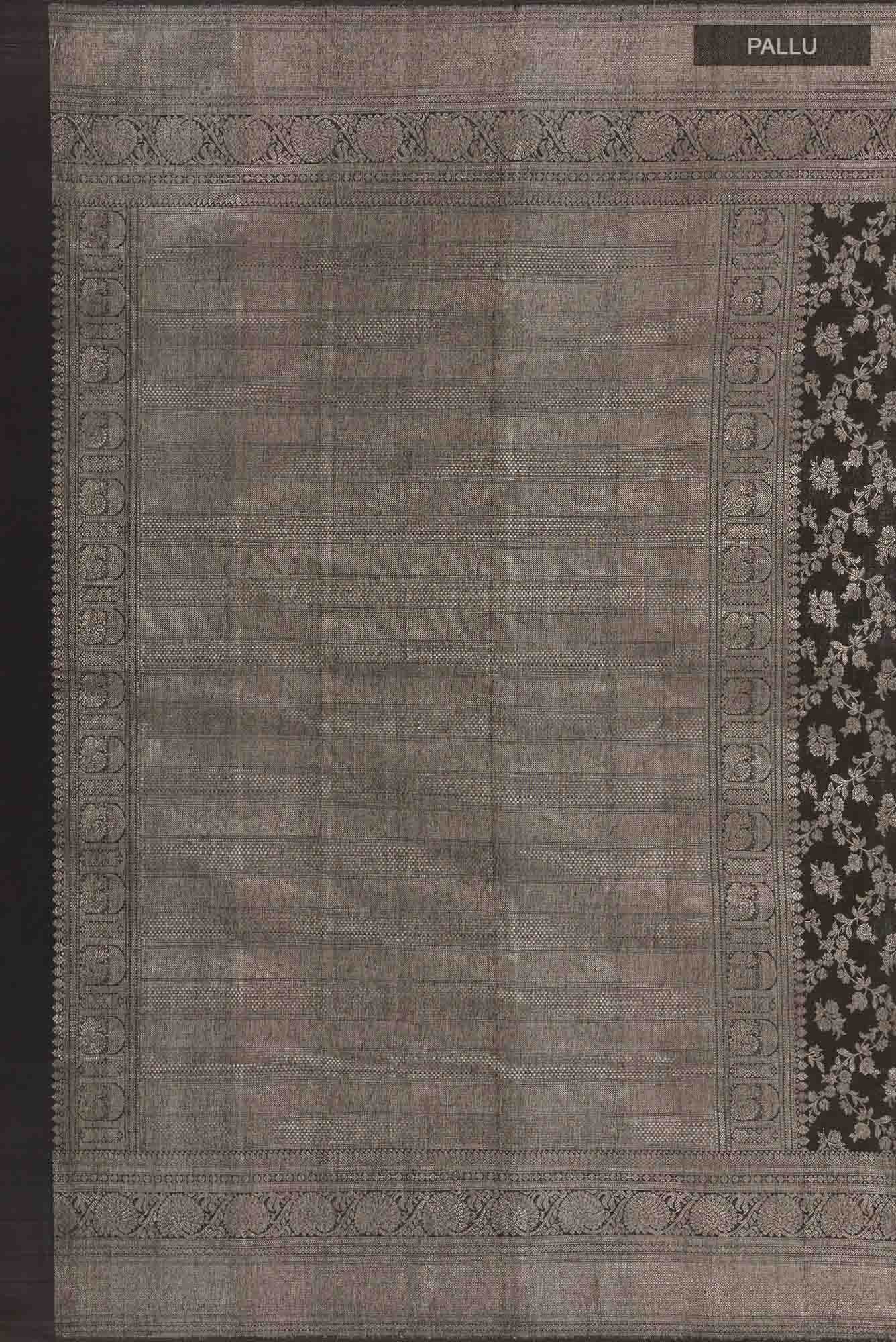 Black Kanchipuram Silk Saree - Image 4