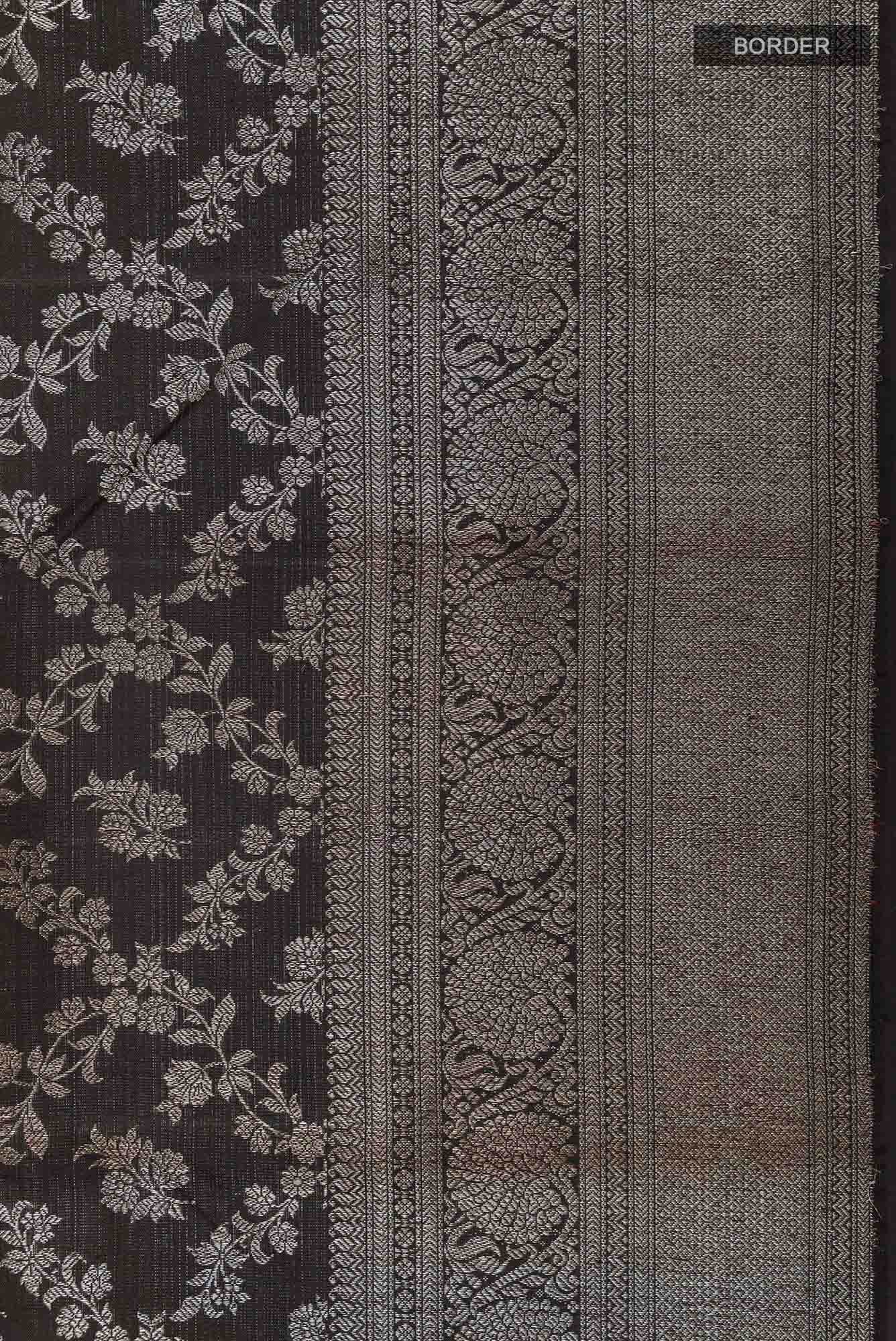 Black Kanchipuram Silk Saree - Image 5