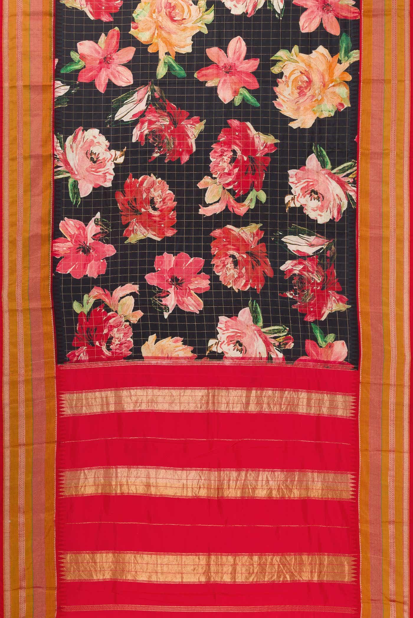 Black Kanchipuram Silk Saree - Image 4