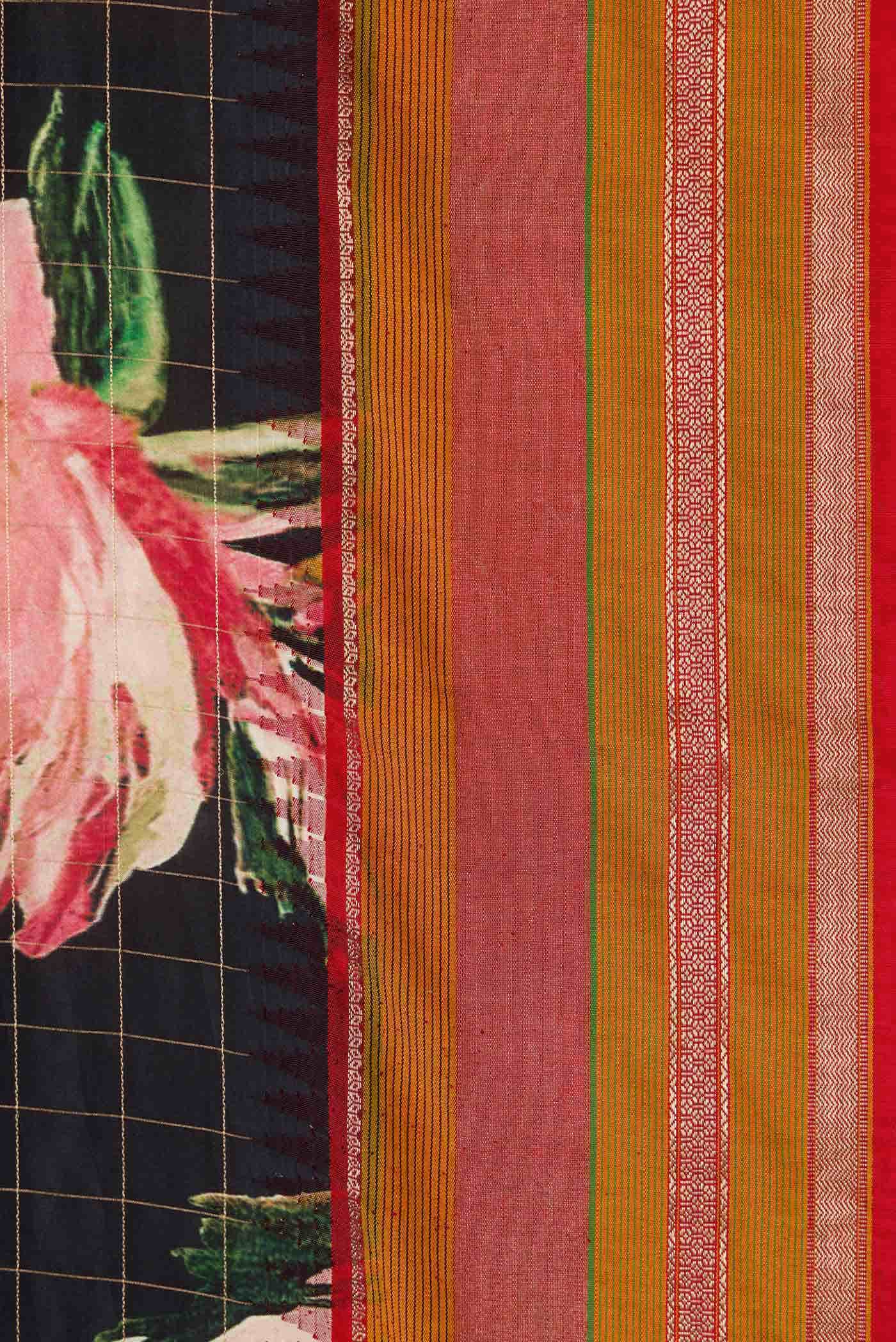 Black Kanchipuram Silk Saree - Image 5