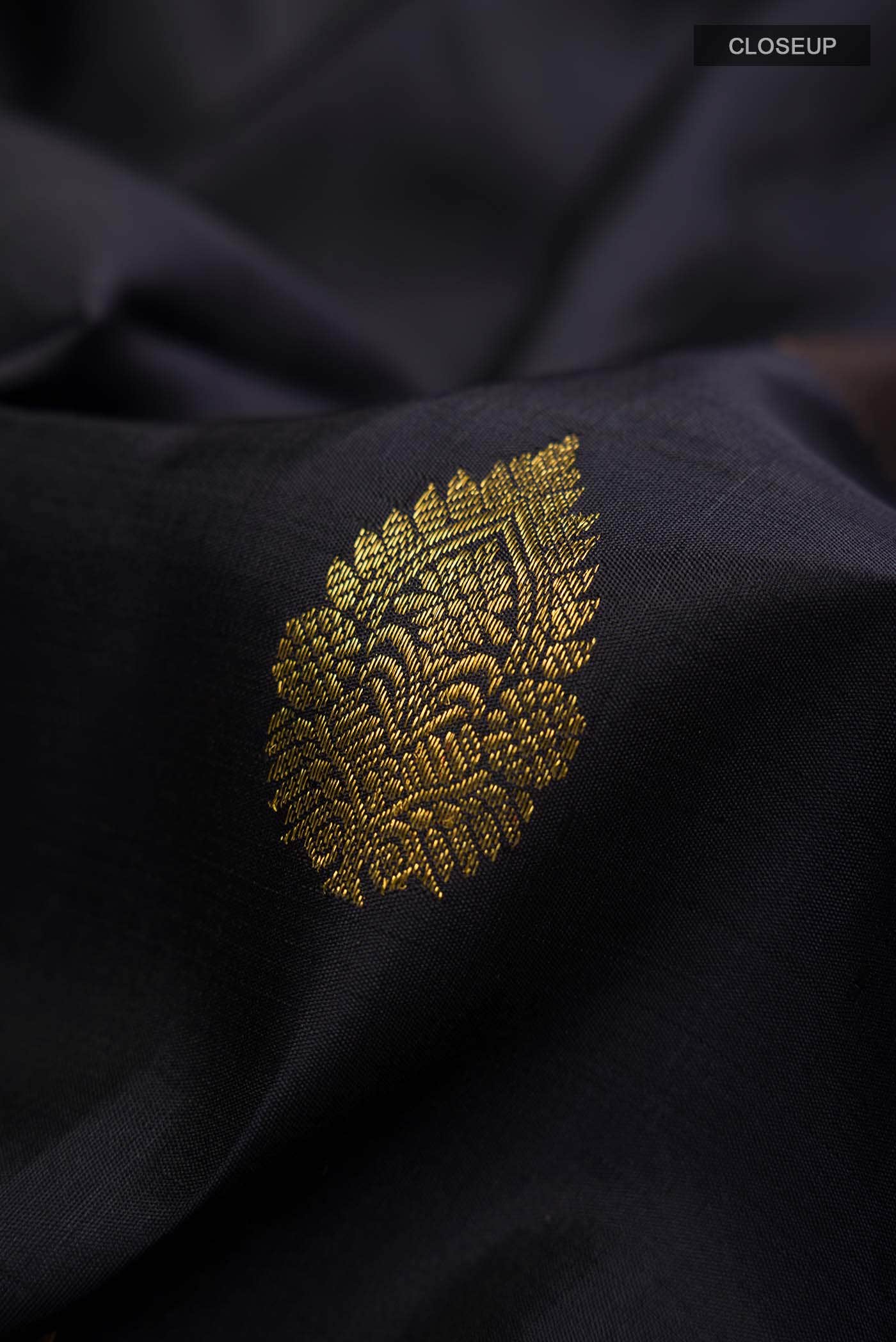 Black Kanchipuram Silk Saree - Image 3
