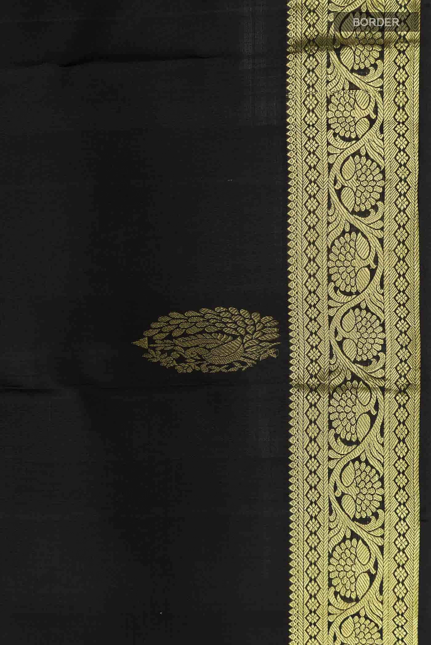 Black Kanchipuram Silk Saree - Image 5